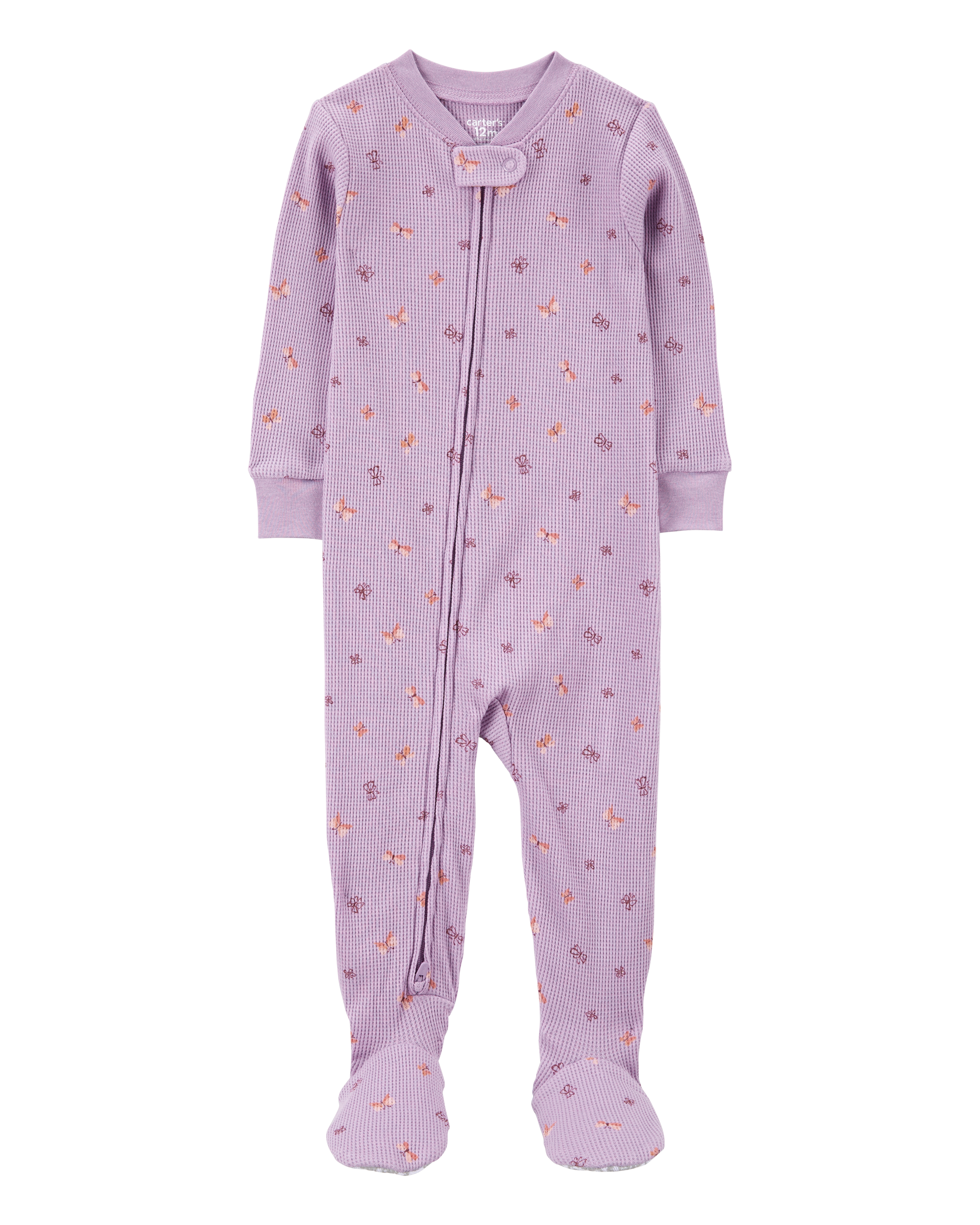 Baby 1-Piece Butterfly Thermal Footie Pyjamas