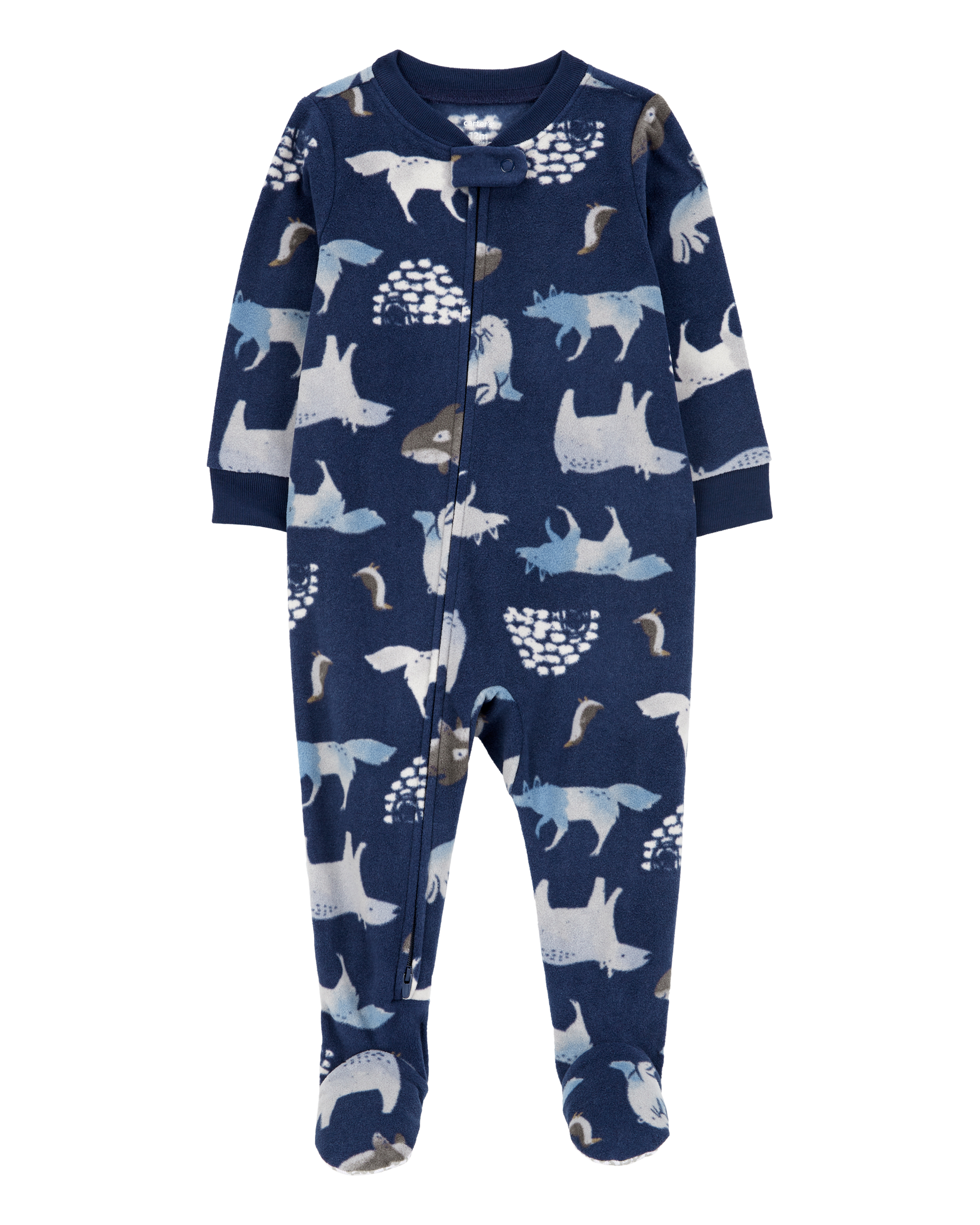 Toddler 1-Piece Arctic Animal Fleece Footie Pyjamas