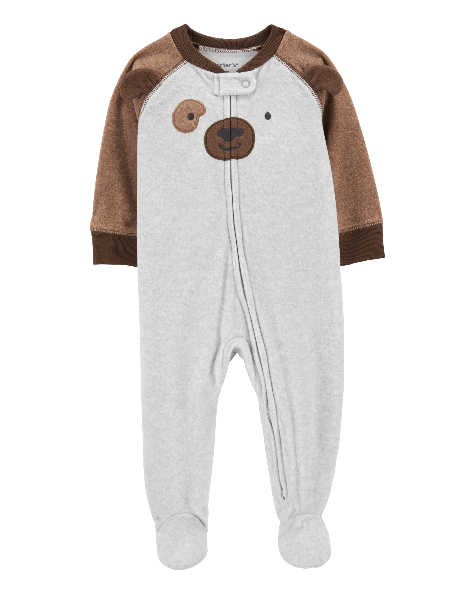 Baby Dog Fleece Zip-Up Footie Sleeper Pyjamas