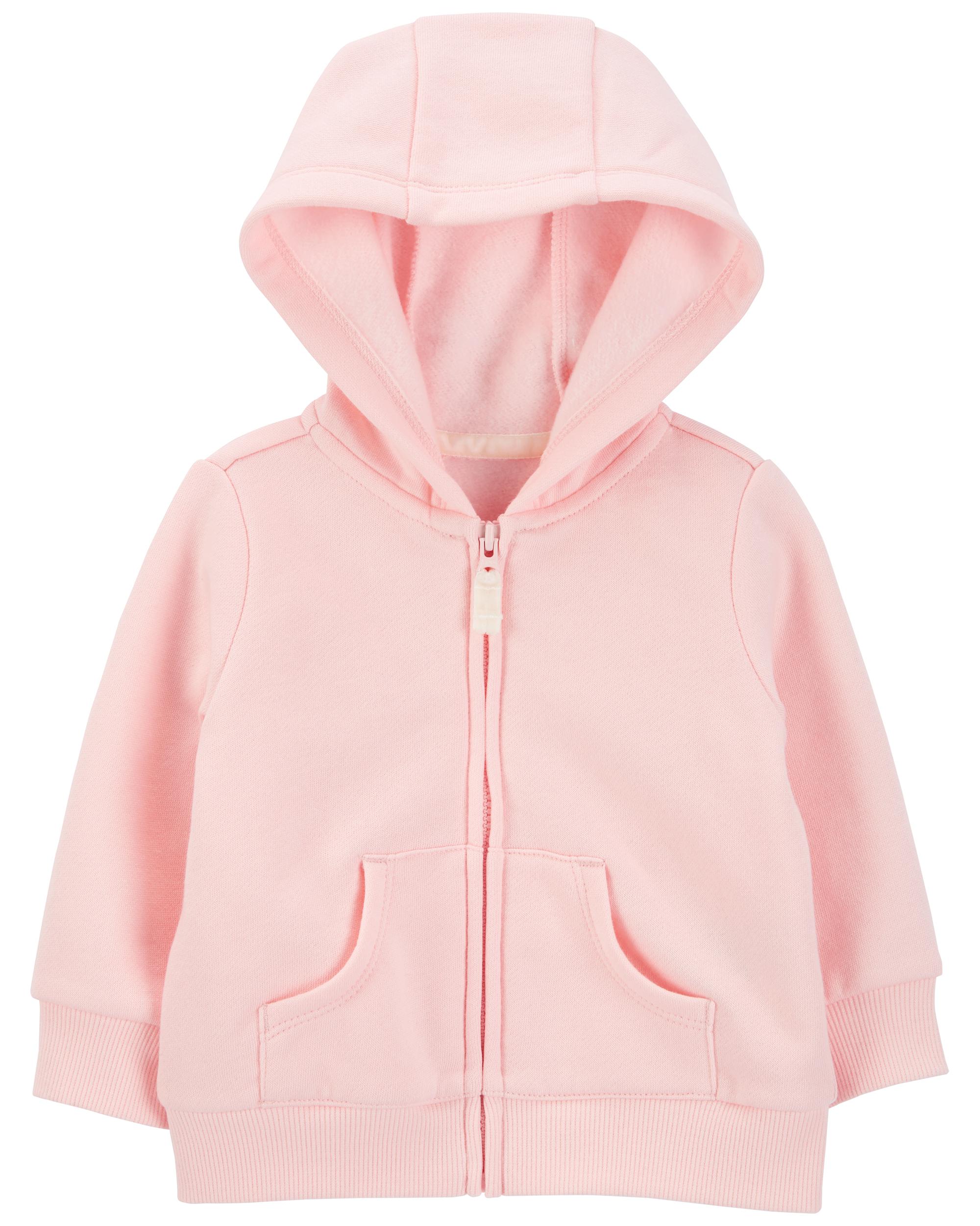 Pink Baby Zip Up Fleece Hoodie Carter s Oshkosh Canada