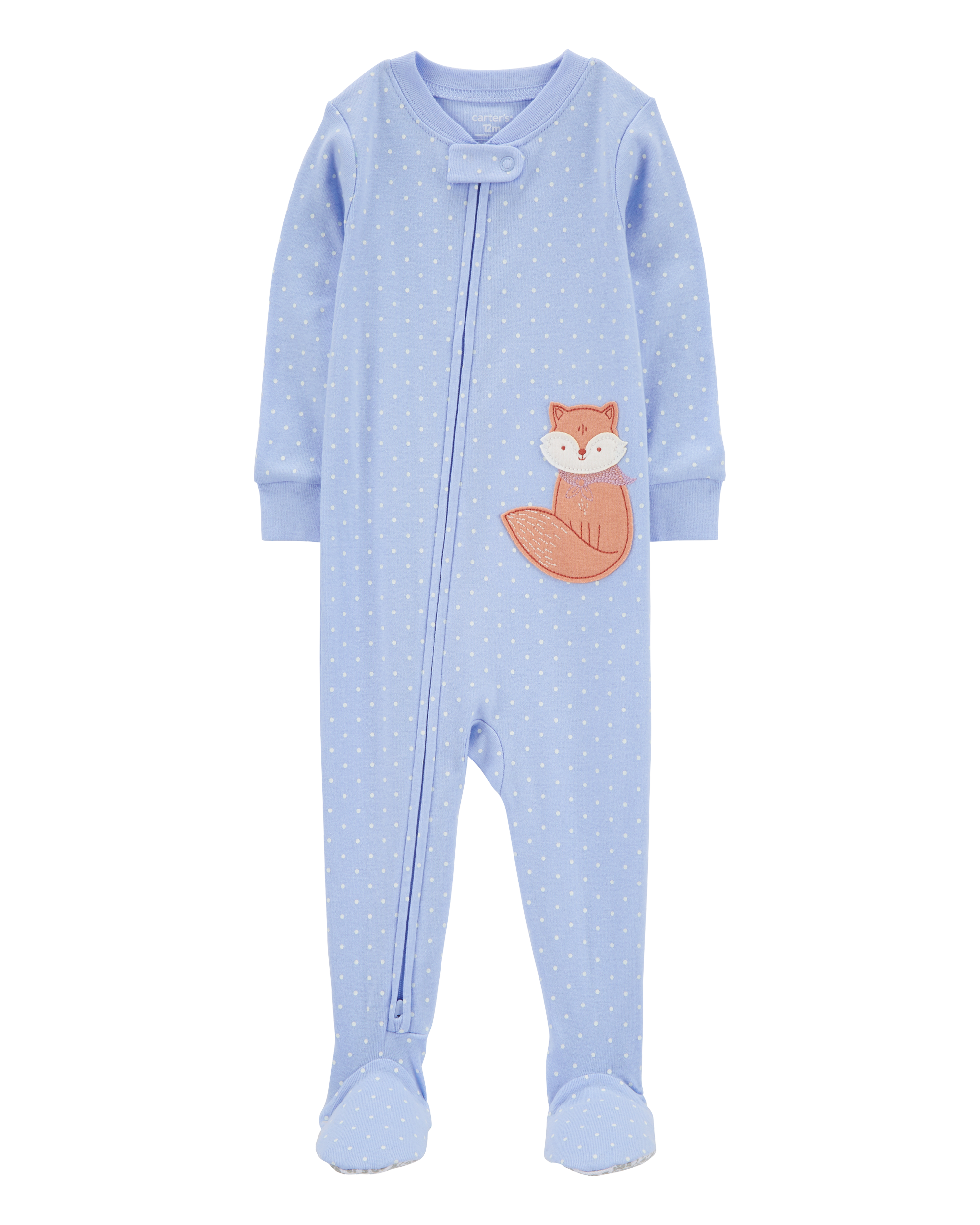 Toddler 1-Piece Fox 100% Snug Fit Cotton Footie Pyjamas