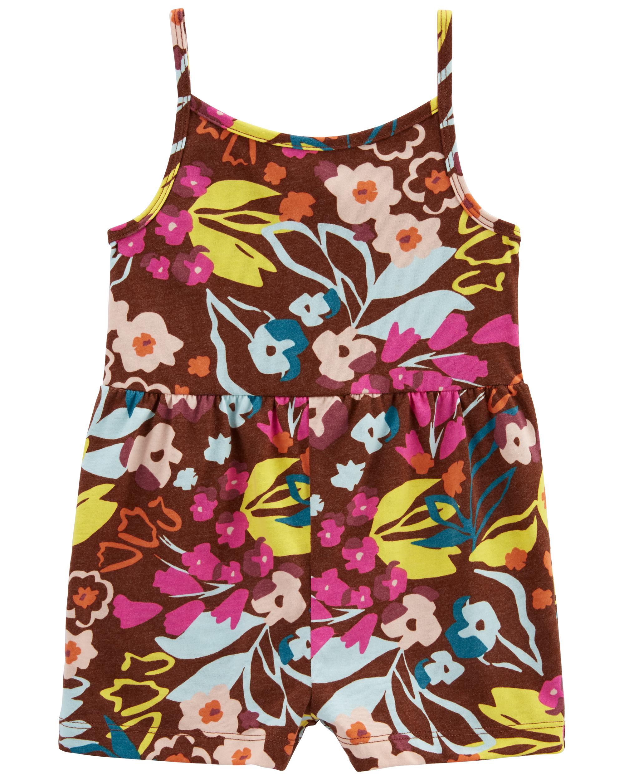 Brown Floral Jersey Romper | carters.com