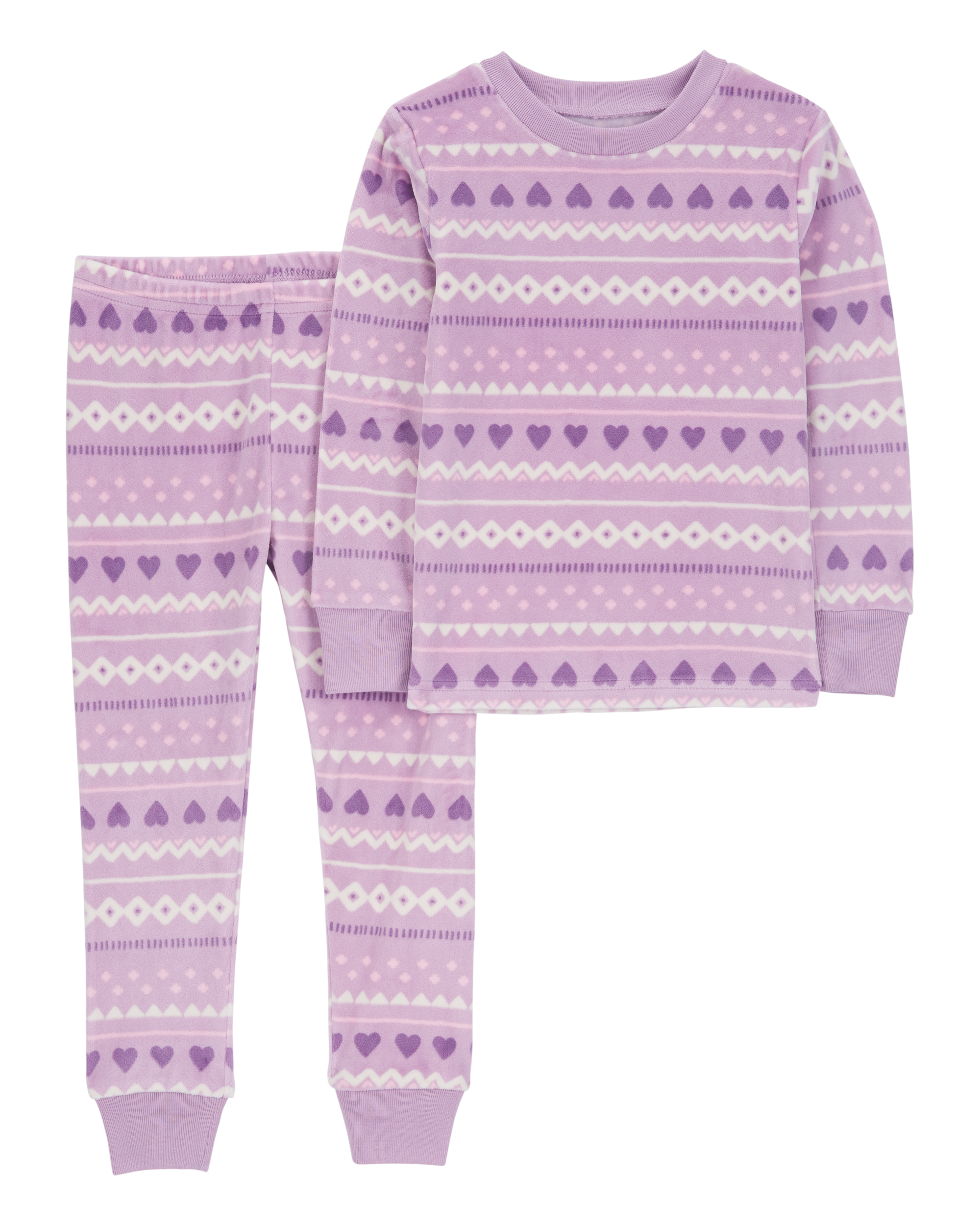 Toddler 2-Piece Fair Isle Fuzzy Velboa Pyjamas