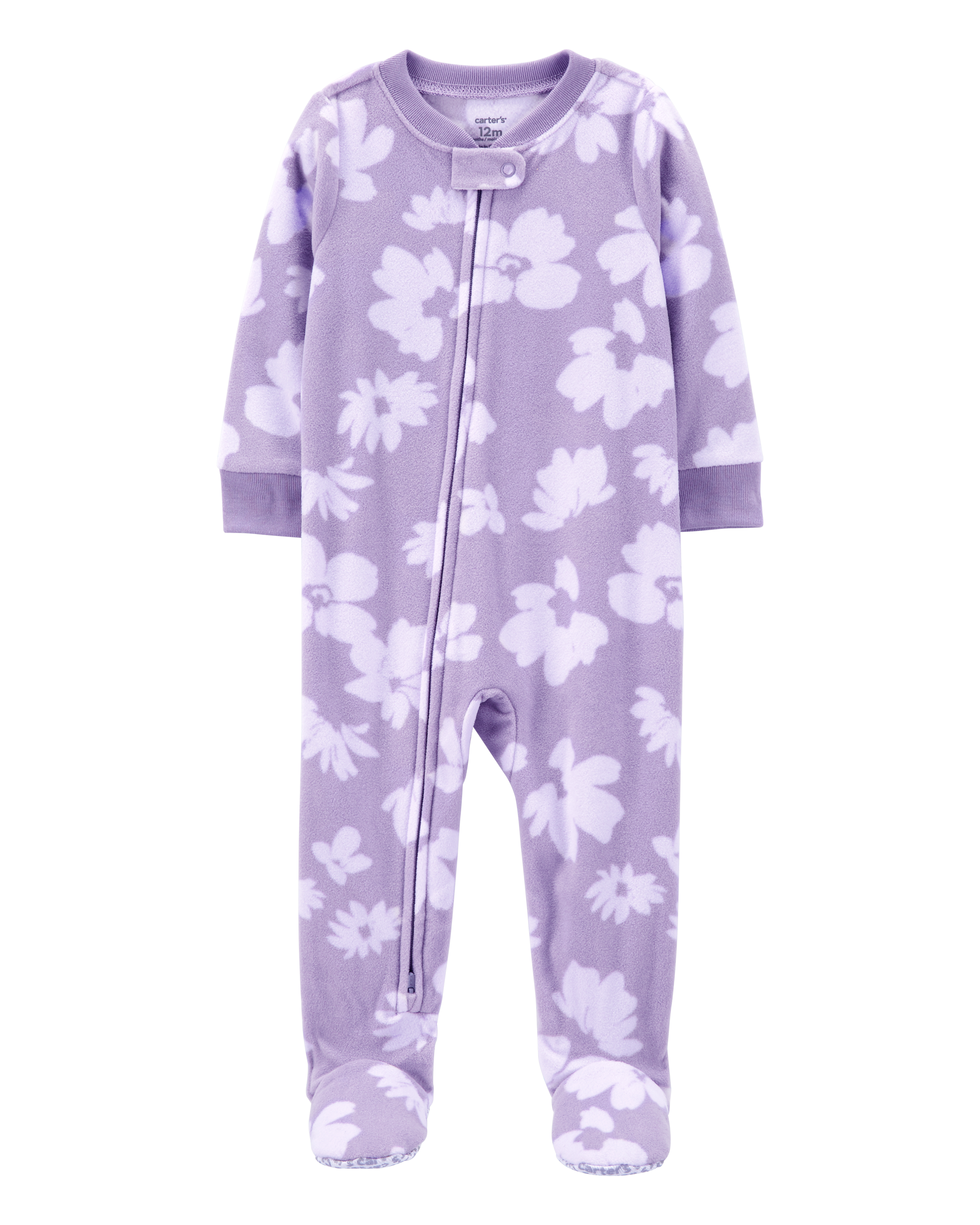 Baby 1-Piece Floral Fleece Footie Pyjamas