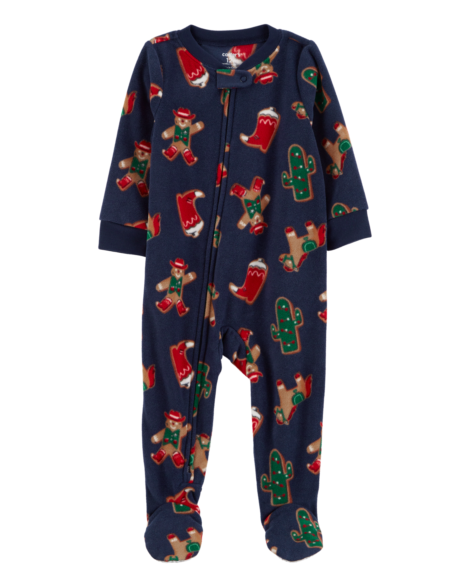 Baby 1-Piece  Gingerbread Fleece Footie Pyjamas