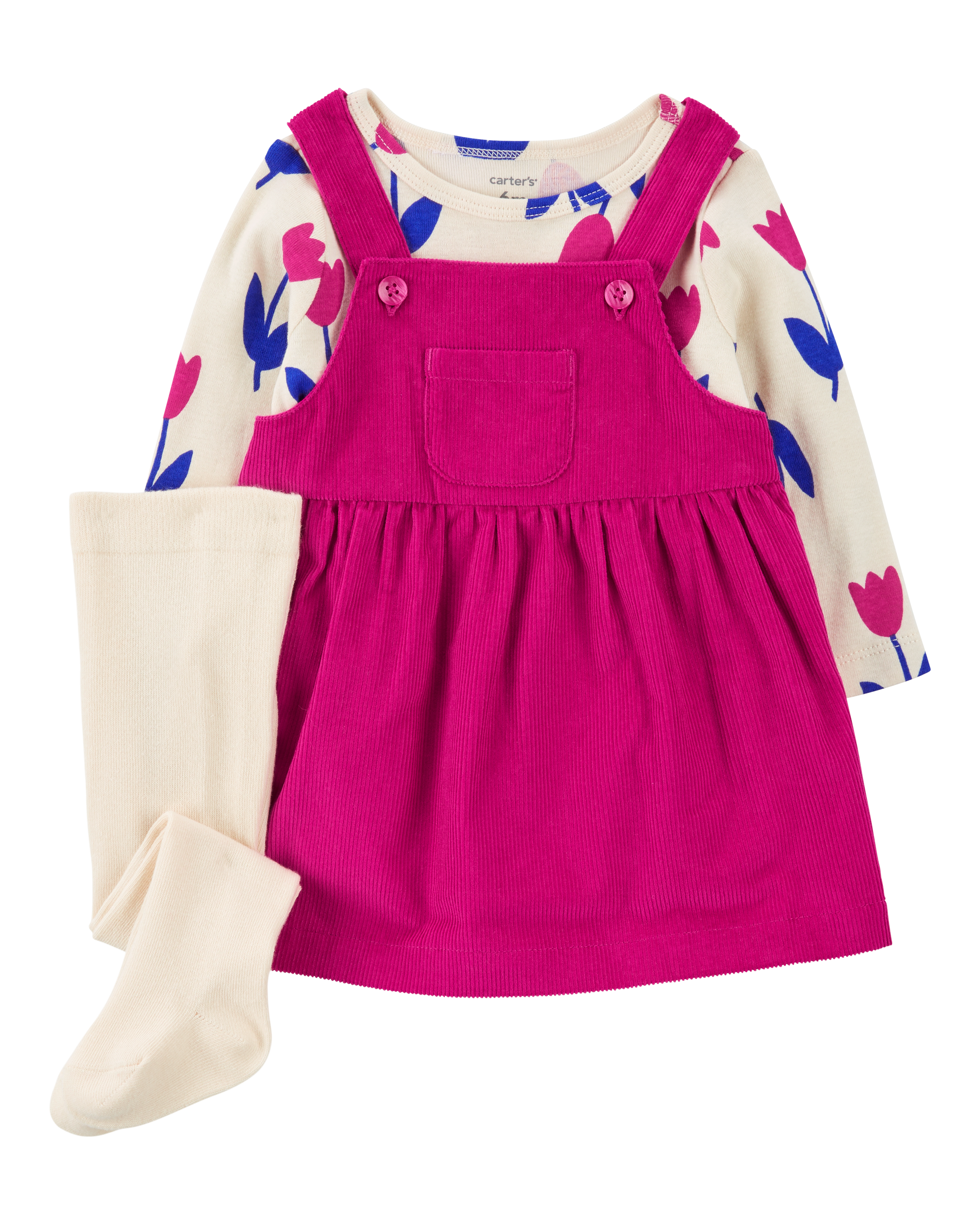 Baby 3-Piece Tulip Tee & Corduroy Jumper Set