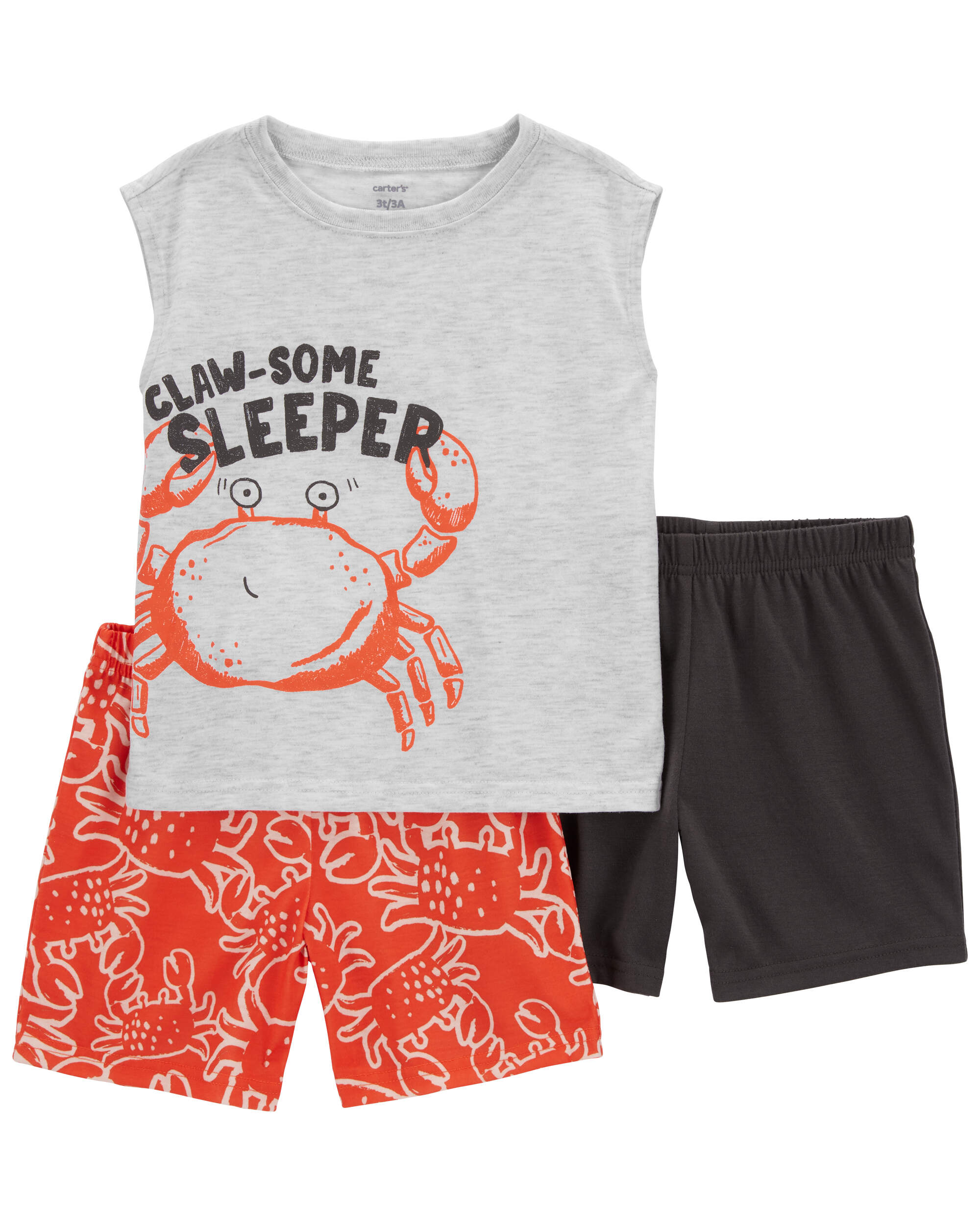 Toddler 3-Piece Crab Loose Fit Pyjama Set