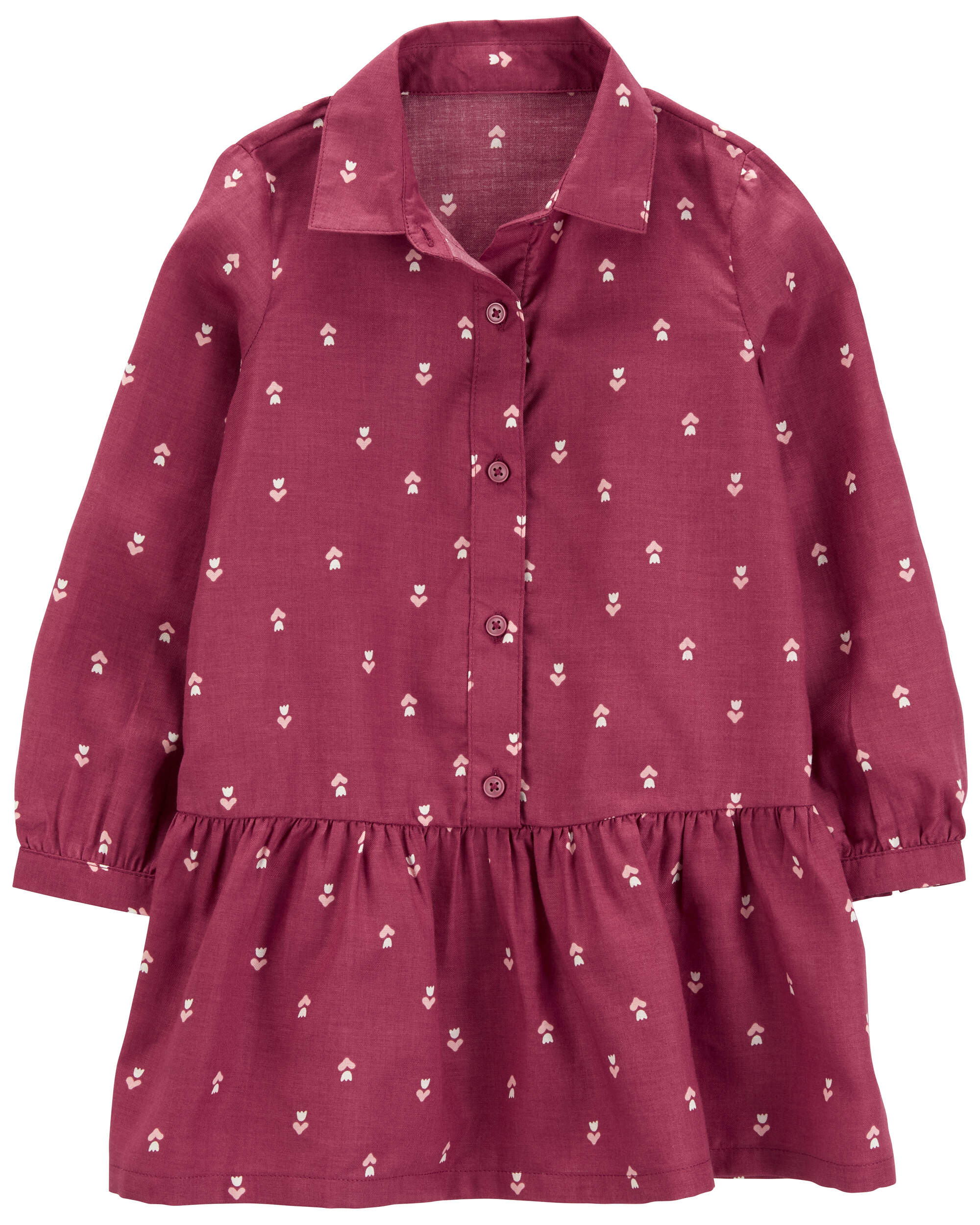 Toddler Long-Sleeve Shirt Peplum Dress