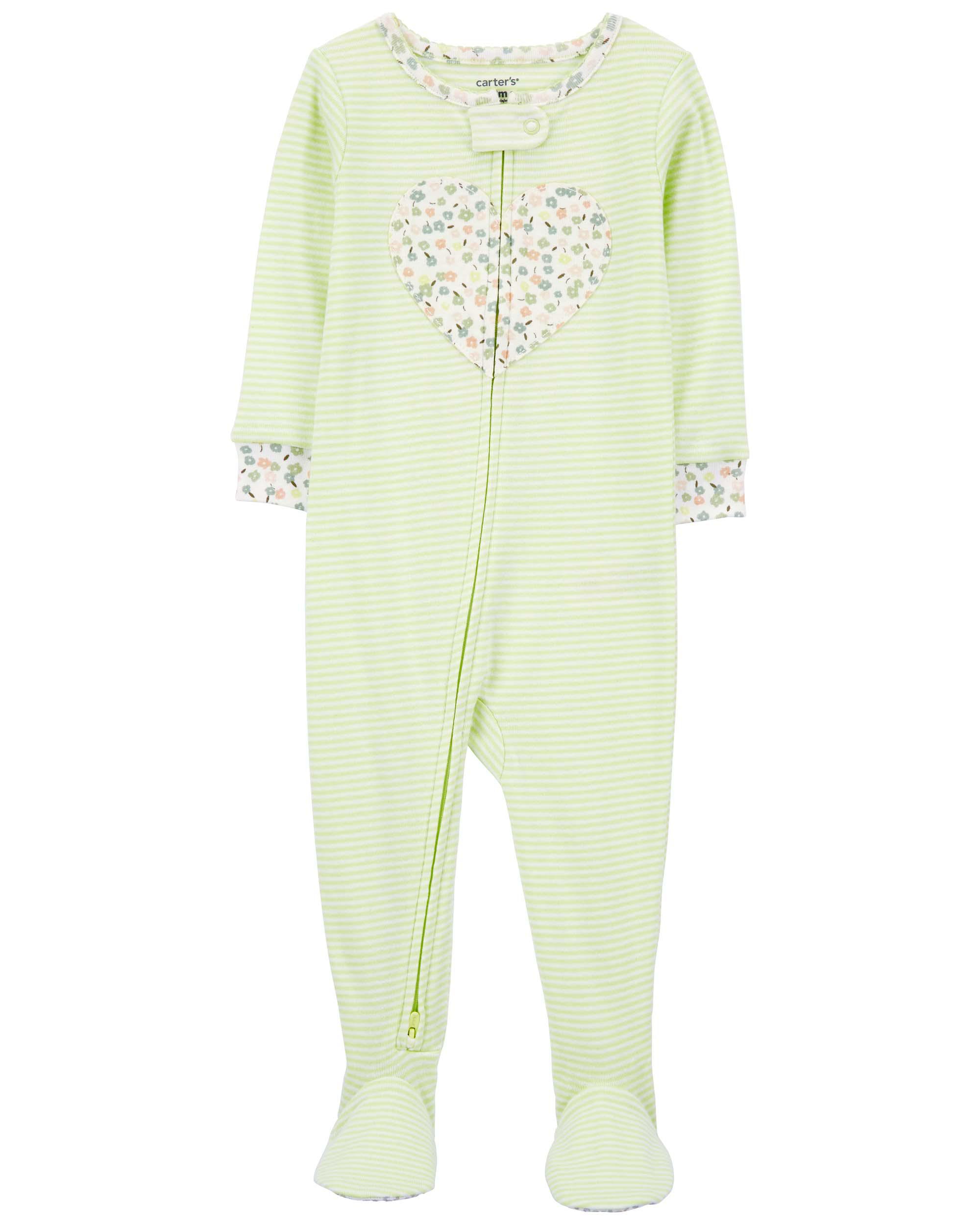 Carters Oshkosh 1-Piece Floral 100% Snug Fit Cotton Footie PJs