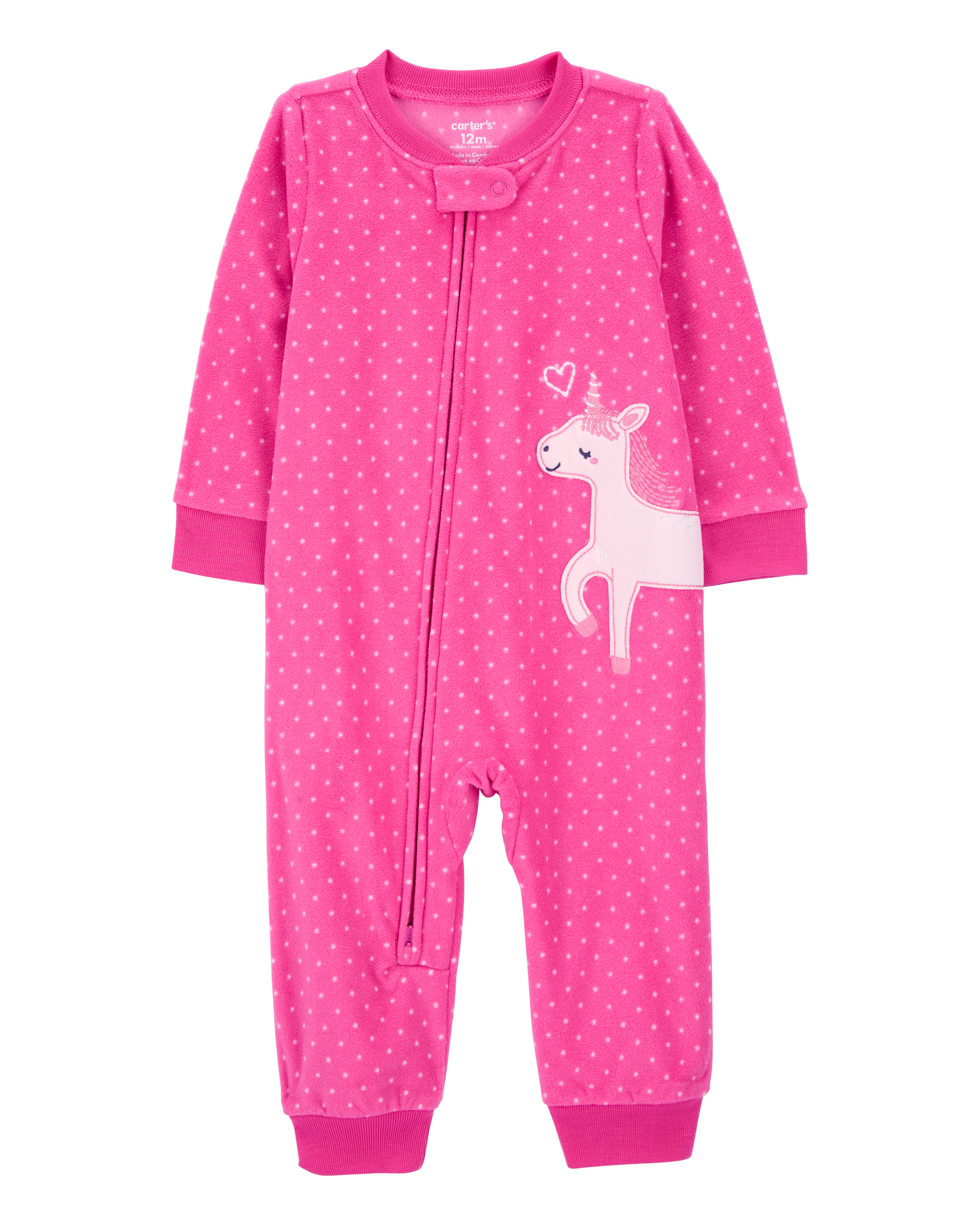 Baby 1-Piece Unicorn Fleece Footless Pyjamas