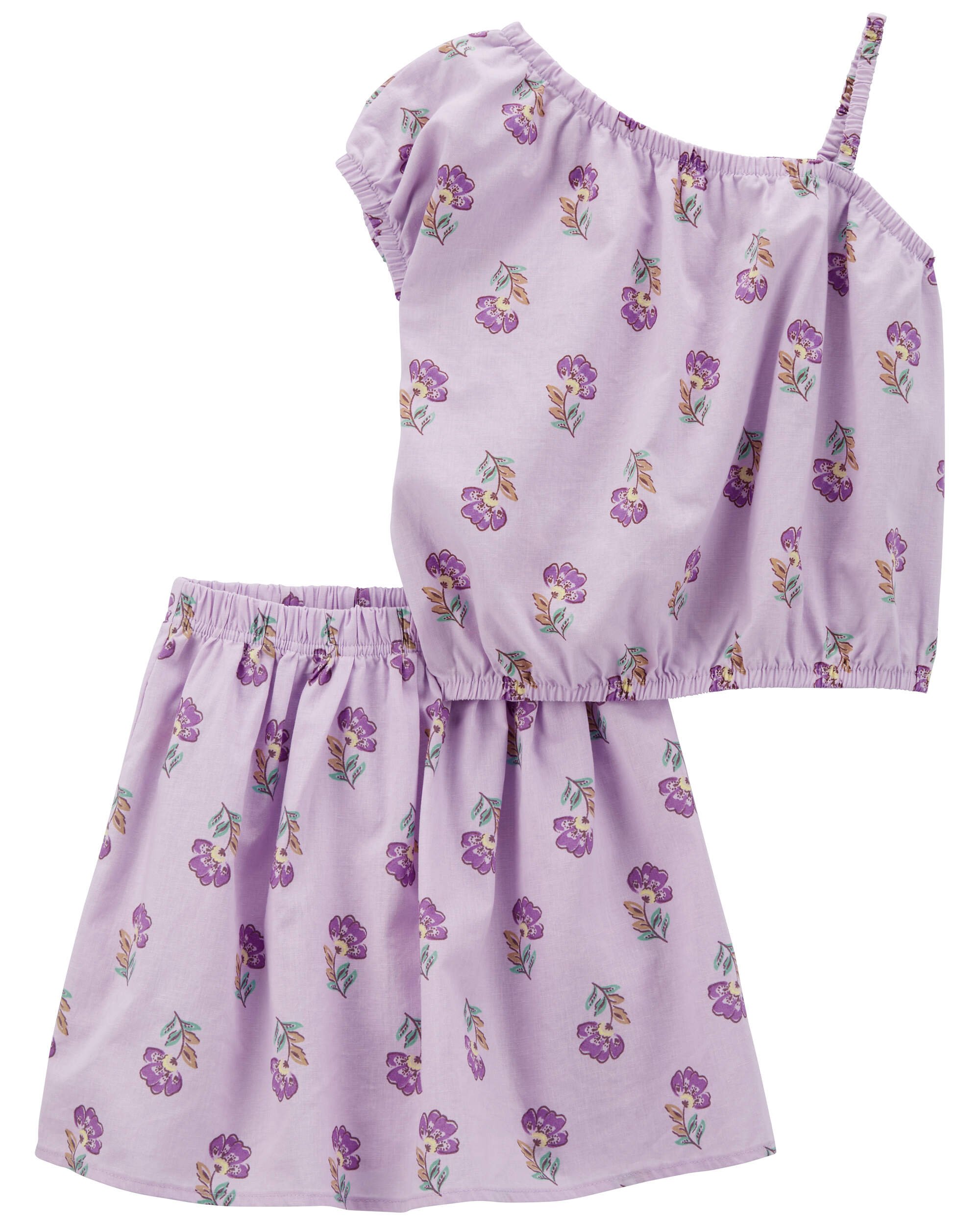 Kid 2-Piece Floral Tank & Skort Set