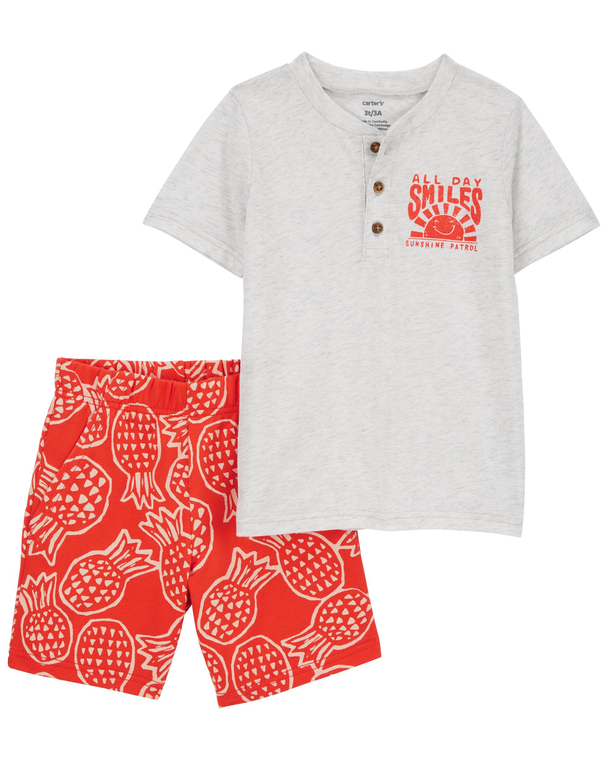 Toddler 2-Piece Henley Tee & Pineapple Short Set