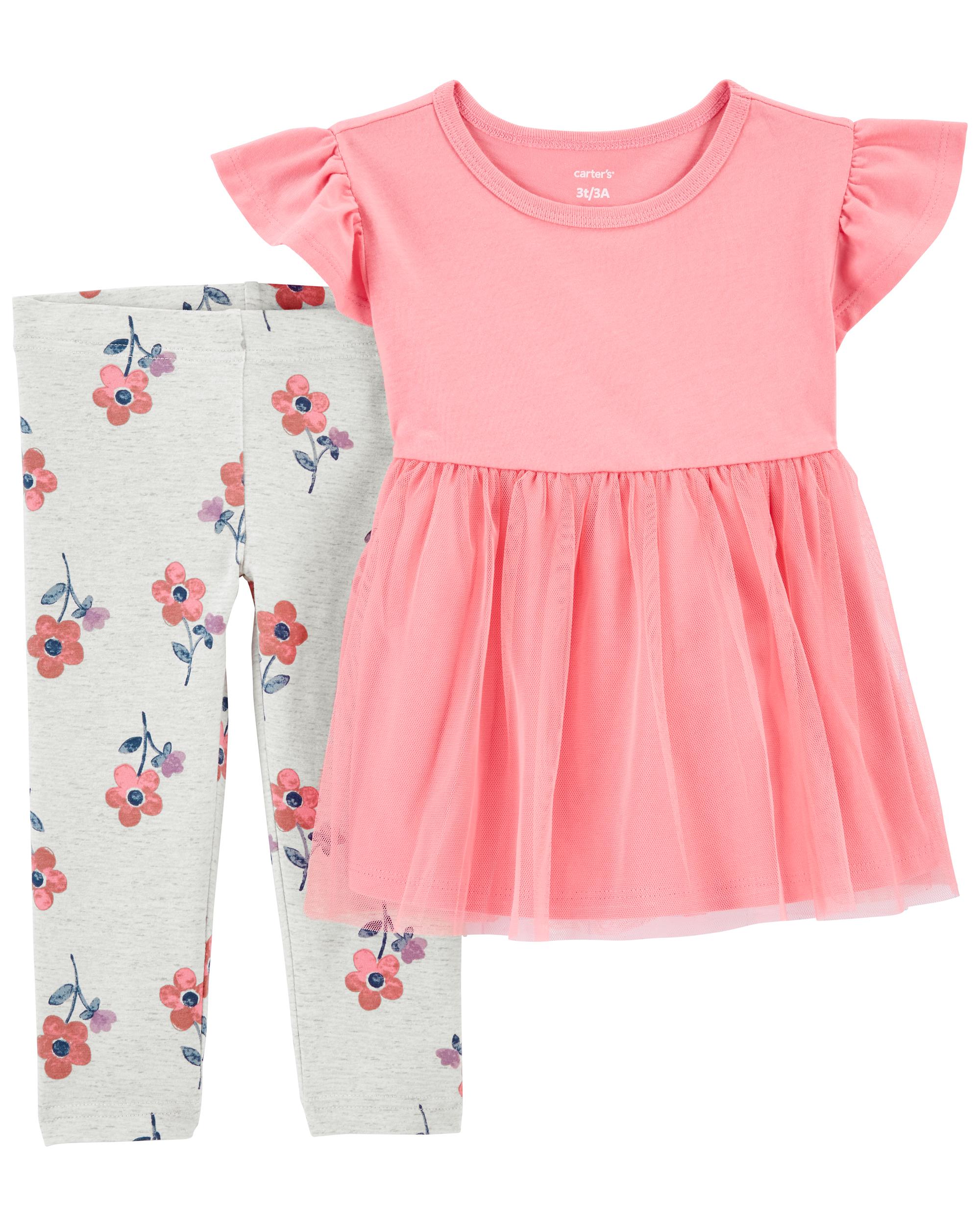 Baby Girl Carter's 2-Piece Peplum Top & Floral Leggings Set