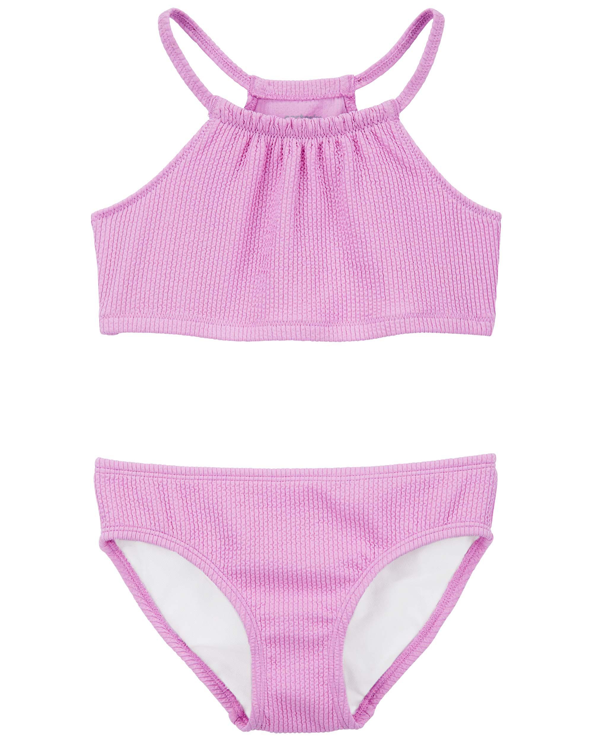 Kid 2-Piece Ribbed Halter Swimsuit