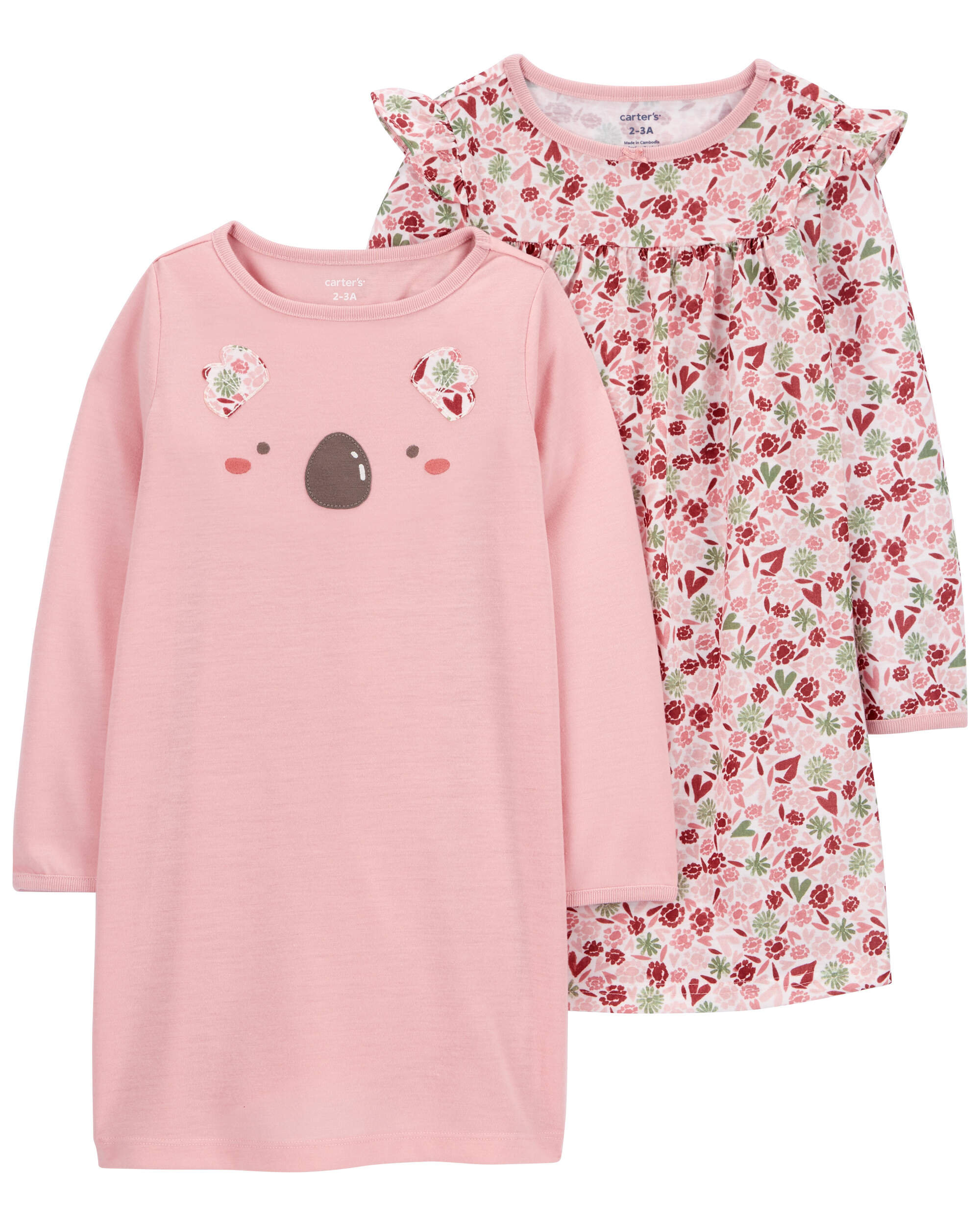 Kid 2-Pack Long-Sleeve Nightgowns