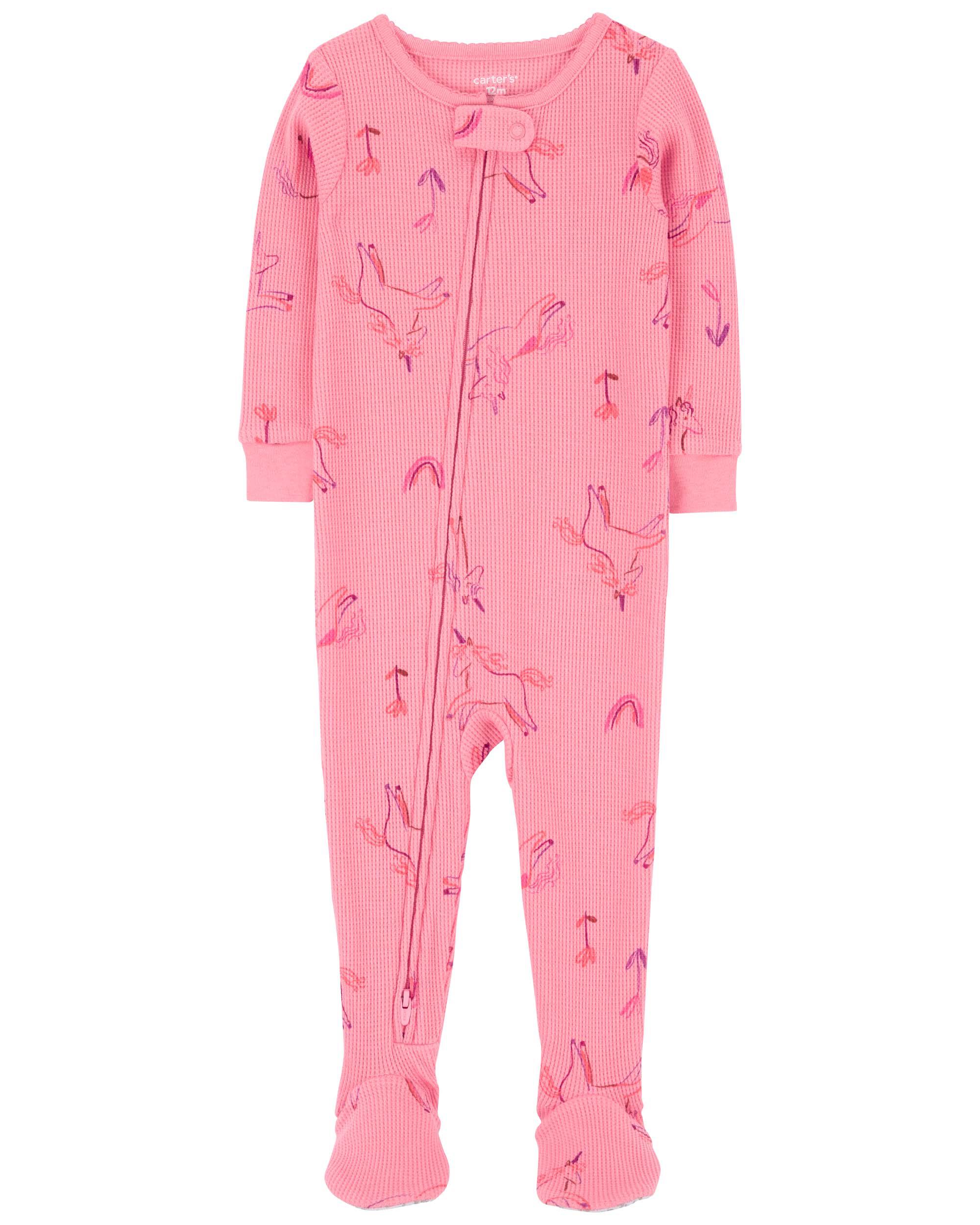 1-Piece Unicorn Thermal Footie Pyjamas