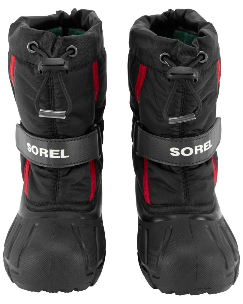 Black, Red Sorel Youth Flurry Winter Snow Boot