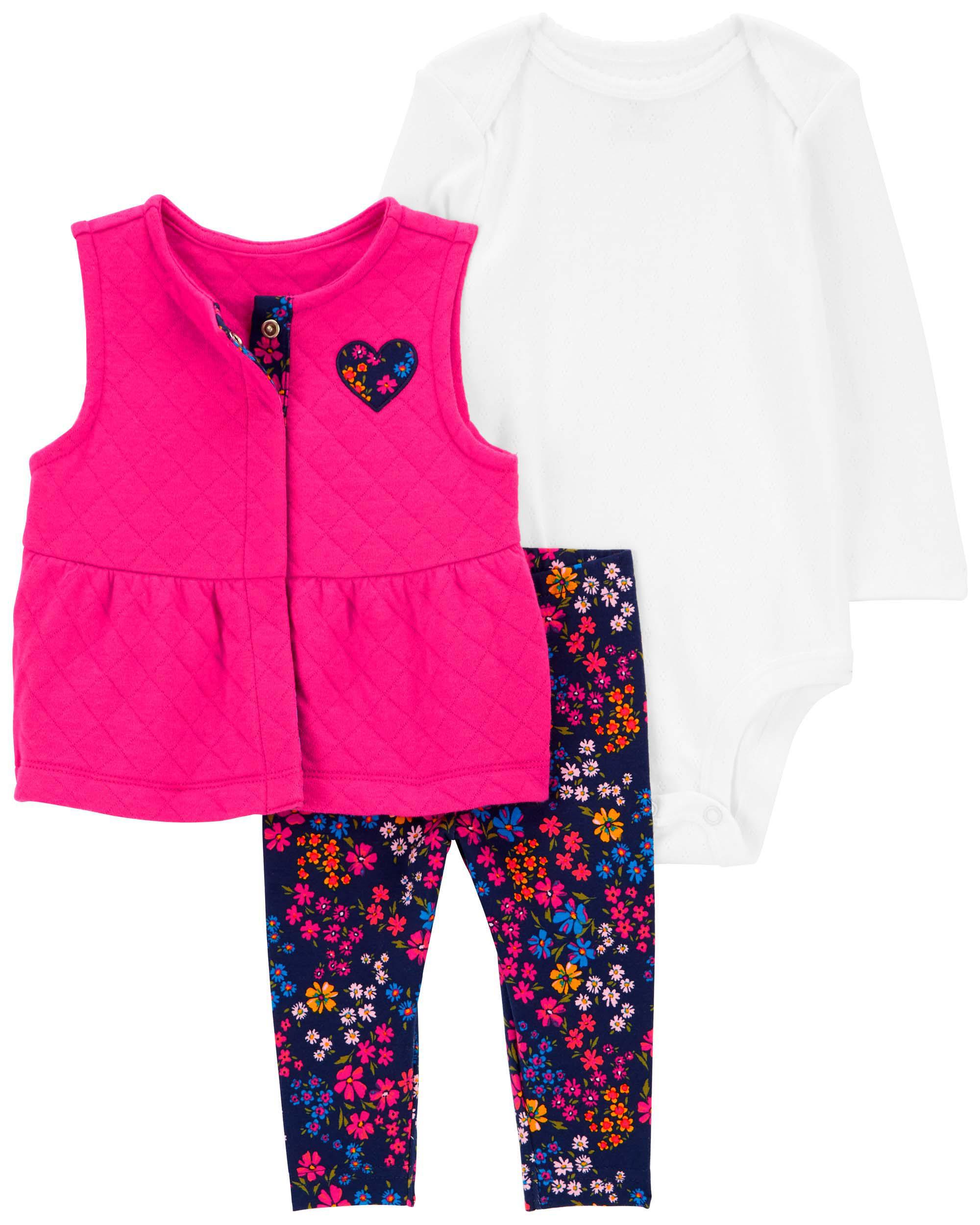 3-Piece Heart Little Vest Set