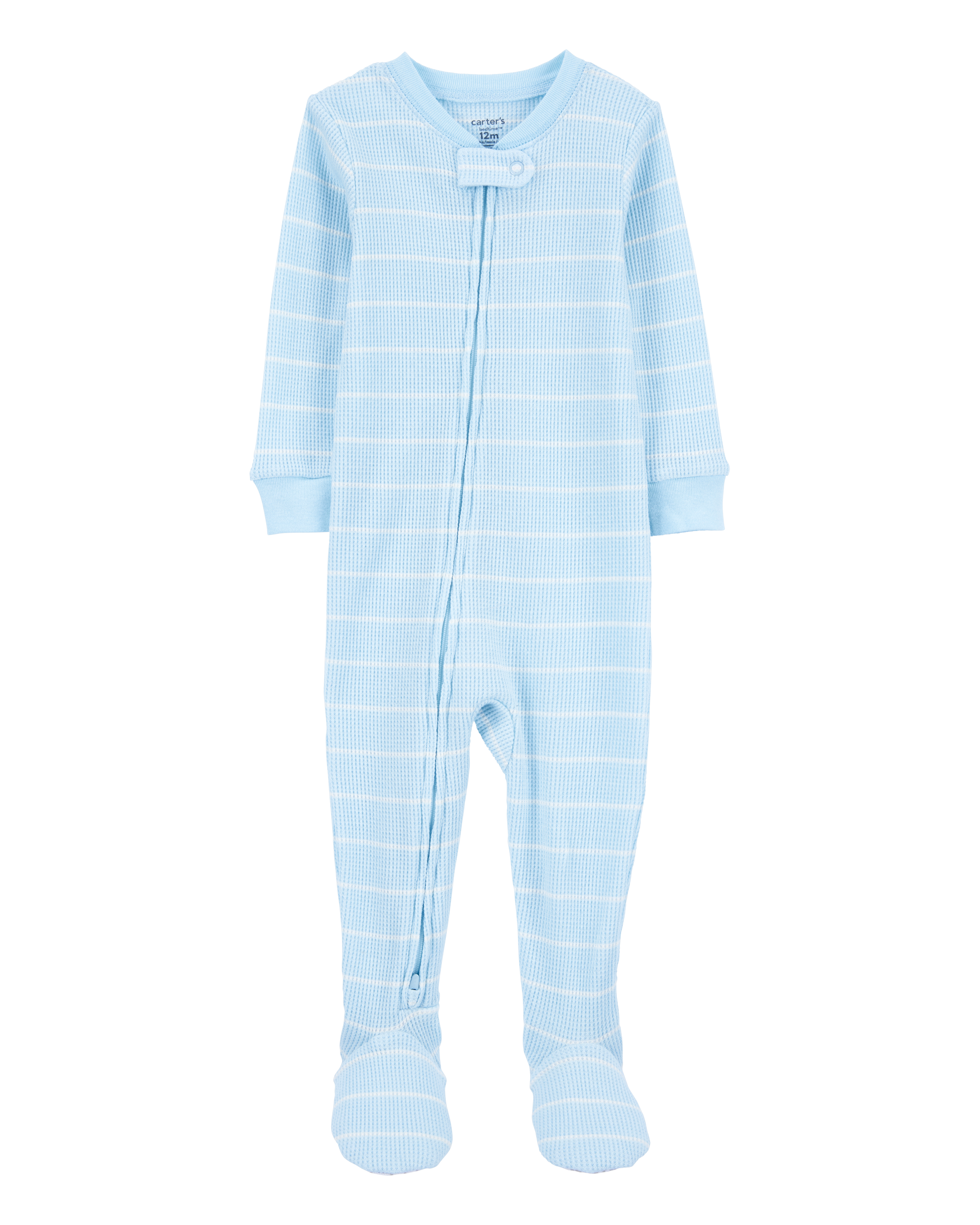 Toddler 1-Piece Striped Thermal Footie Pyjamas