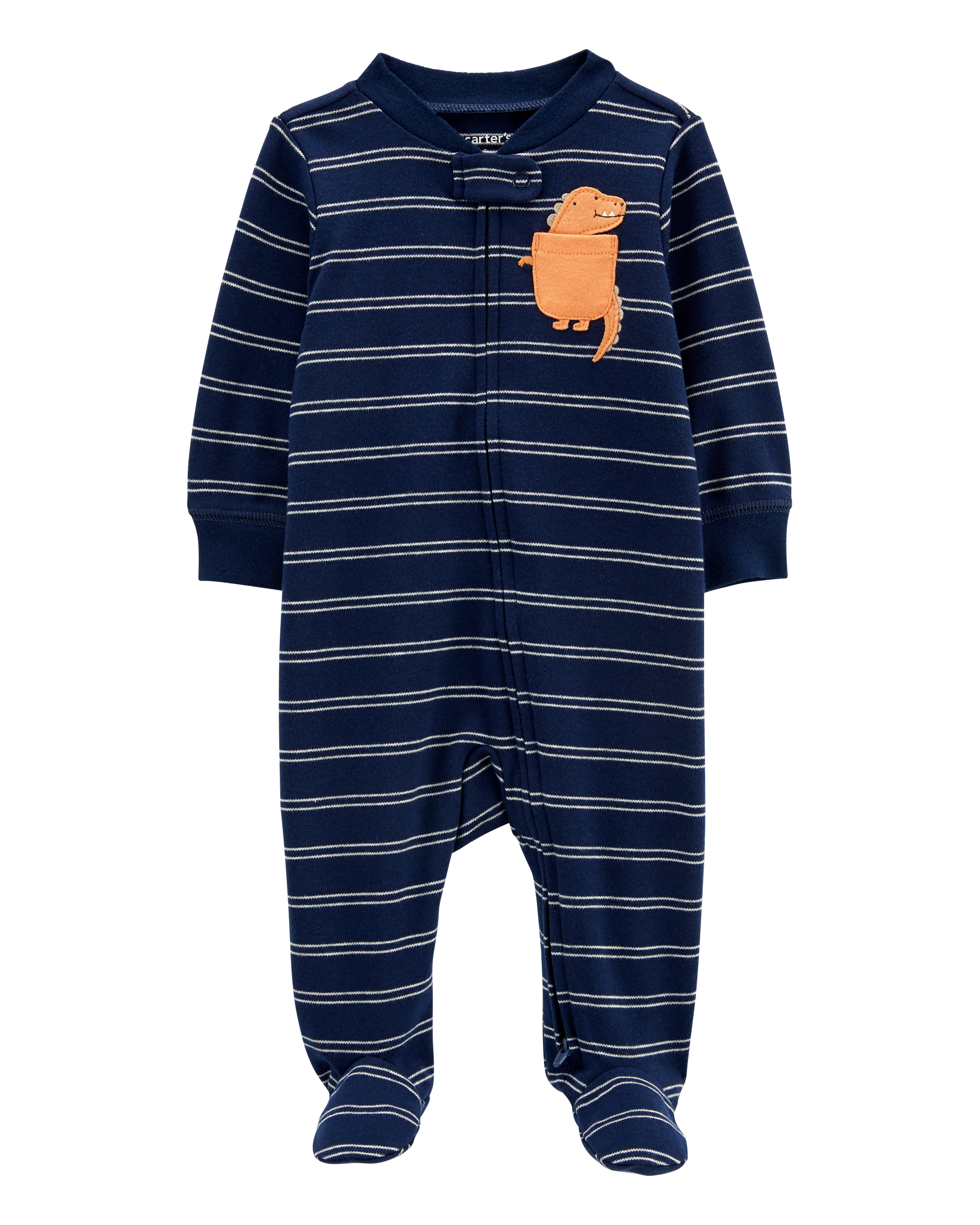 Baby Dinosaur 2-Way Zip Cotton Sleeper Pyjamas