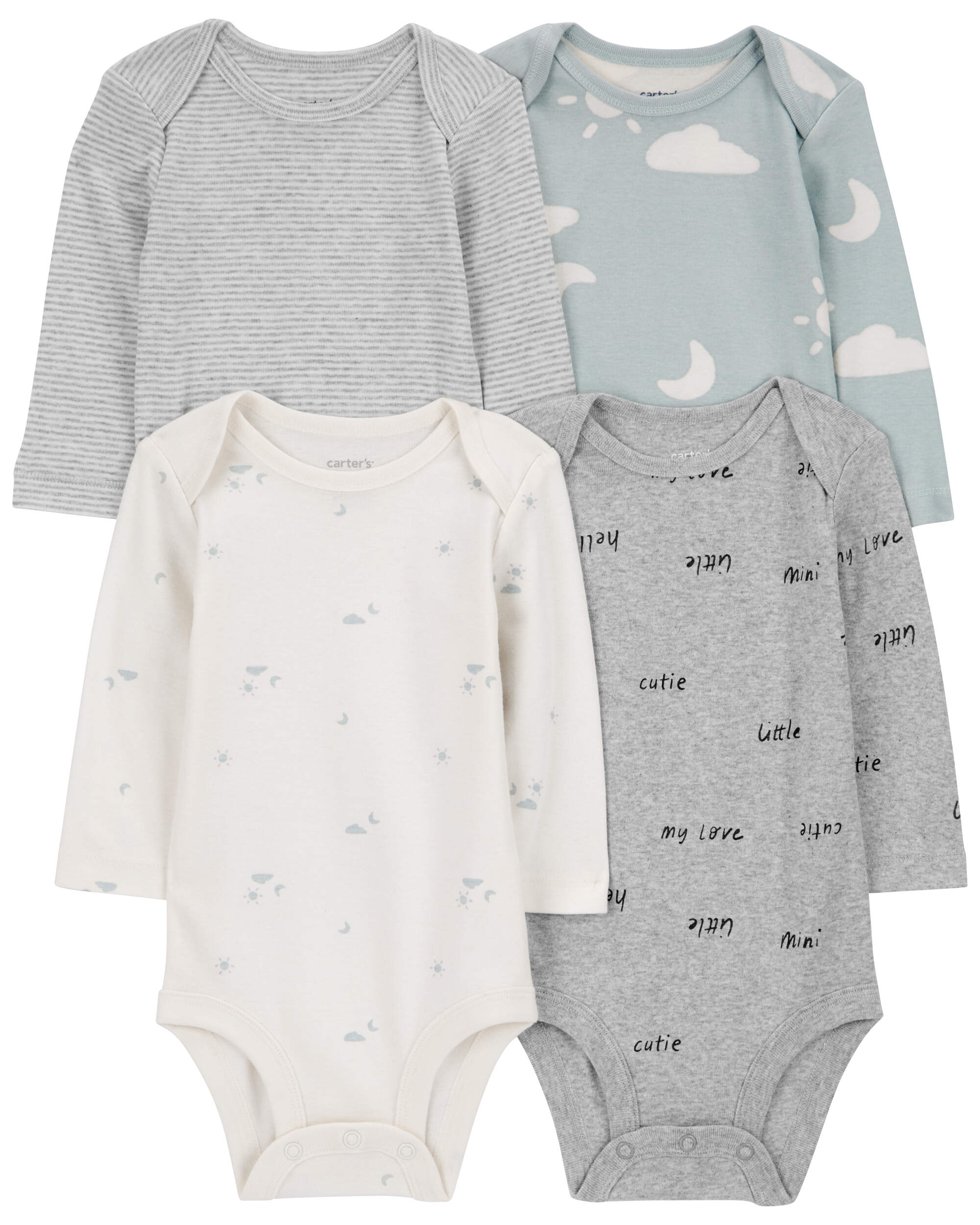 Baby 4-Pack Long-Sleeve Cloud Bodysuits