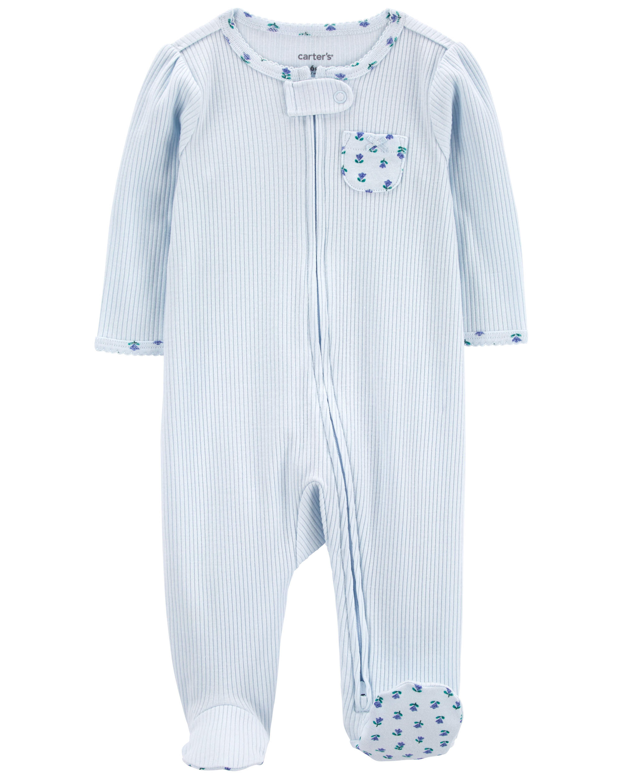 Baby Floral 2-Way Zip Thermal Sleeper Pyjamas