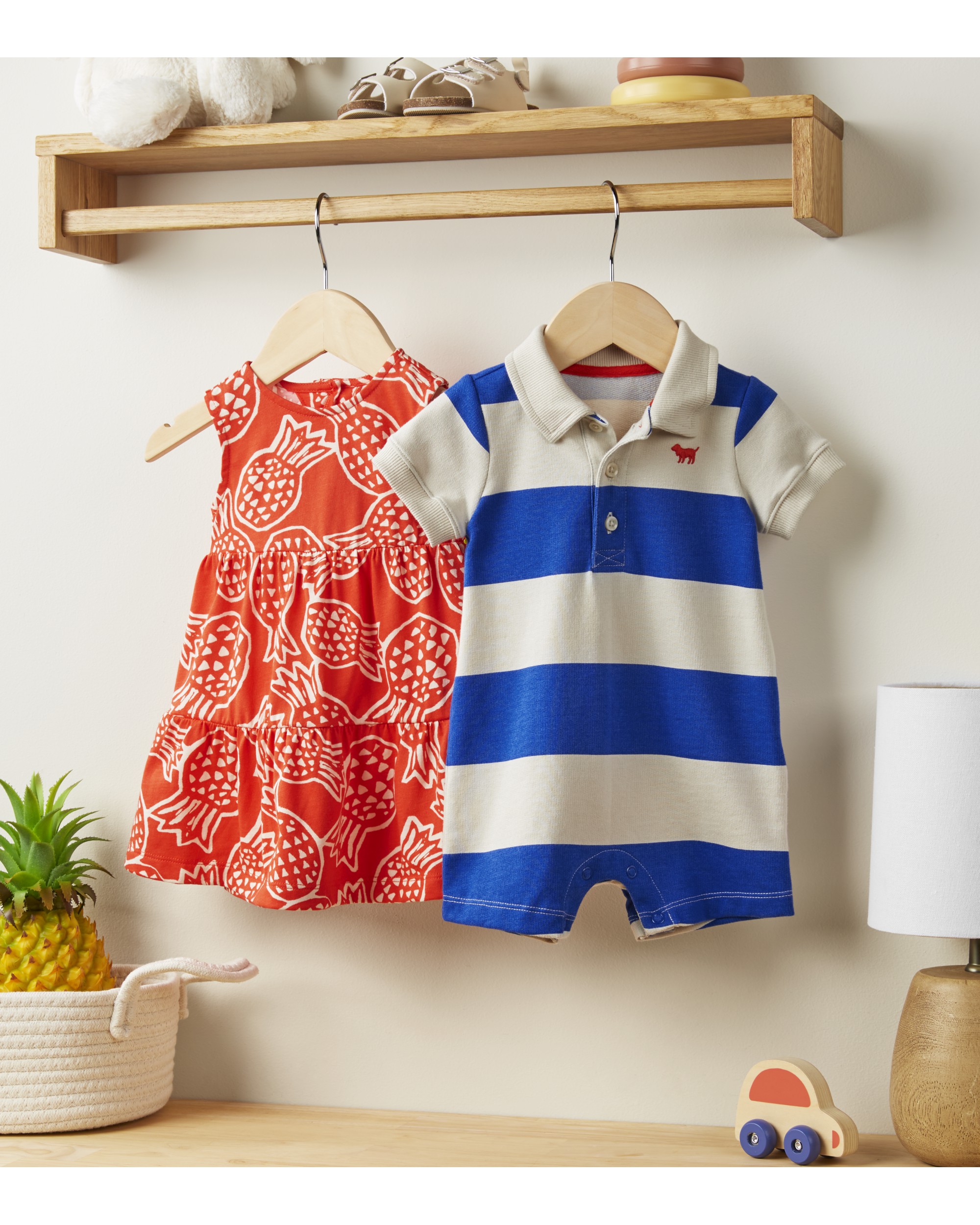 Baby Rugby Striped Cotton Romper