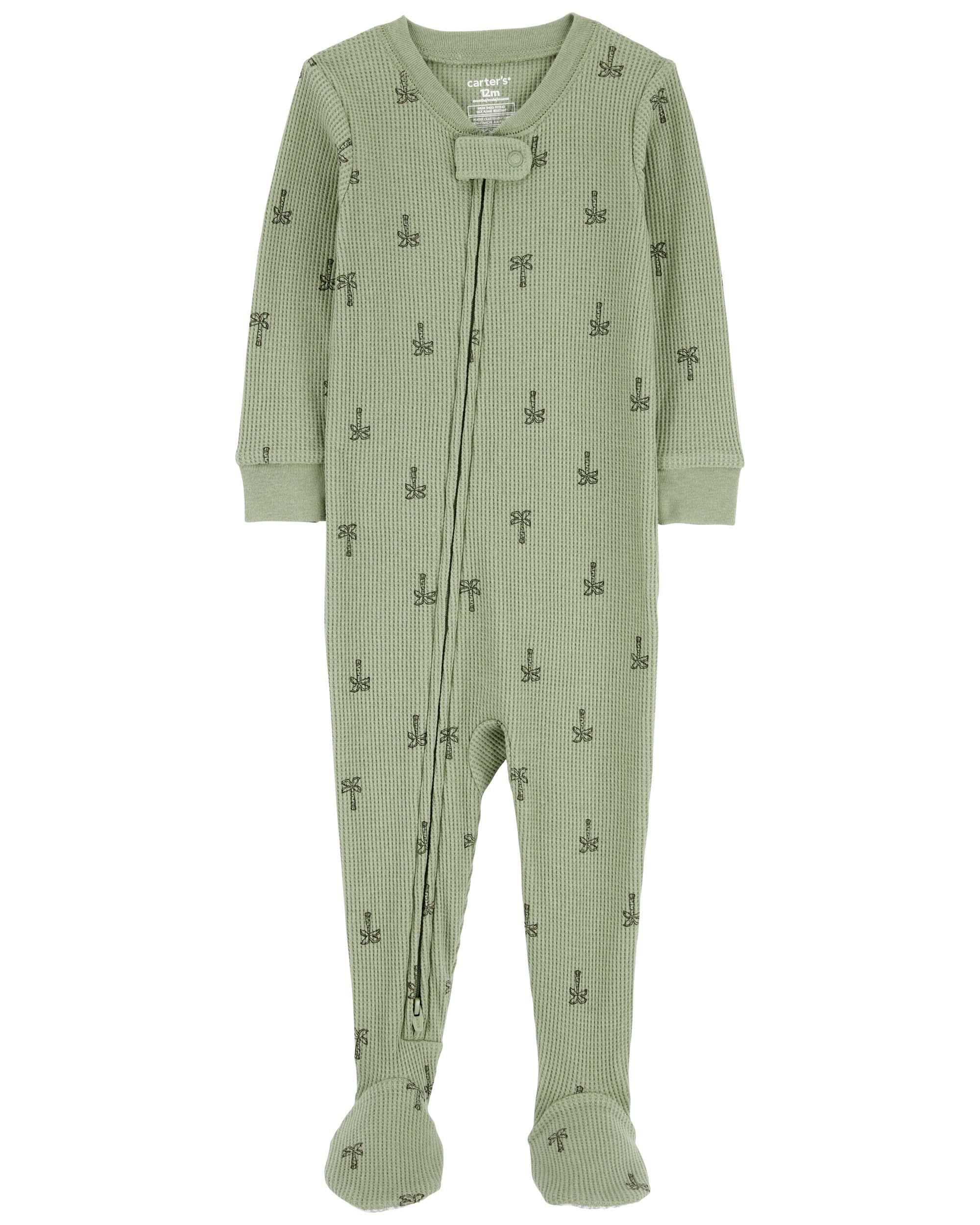 Baby 1-Piece Palm Tree Thermal Footie Pyjamas
