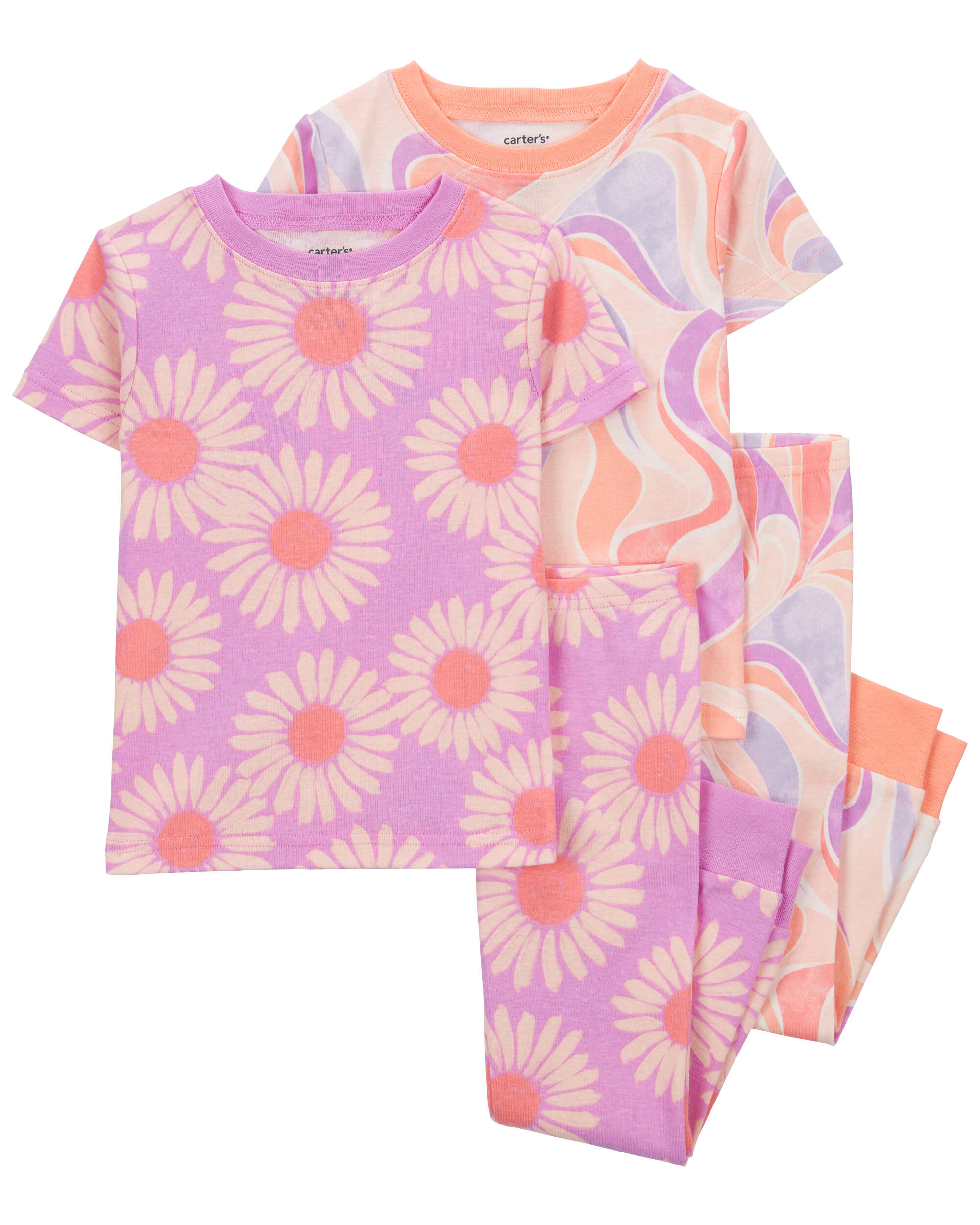 Toddler 4-Piece Daisy 100% Snug Fit Cotton Pyjamas