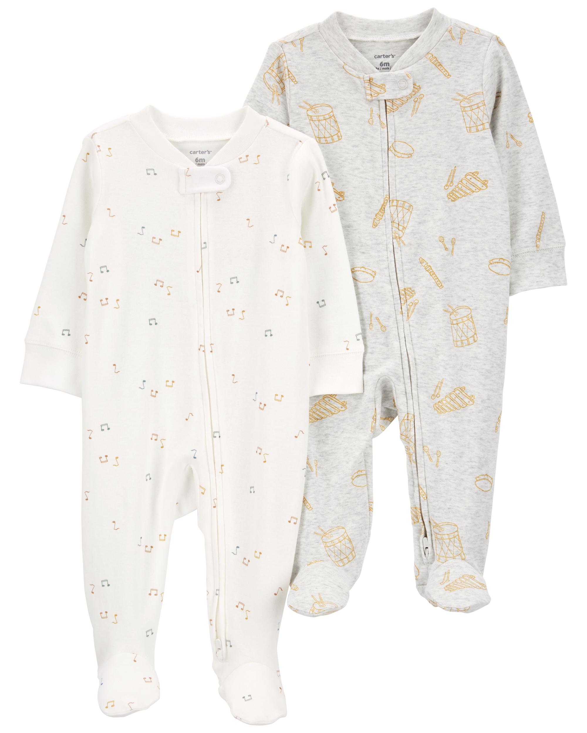 Baby 2-Pack 2-Way Zip Cotton Blend Sleeper Pyjamas