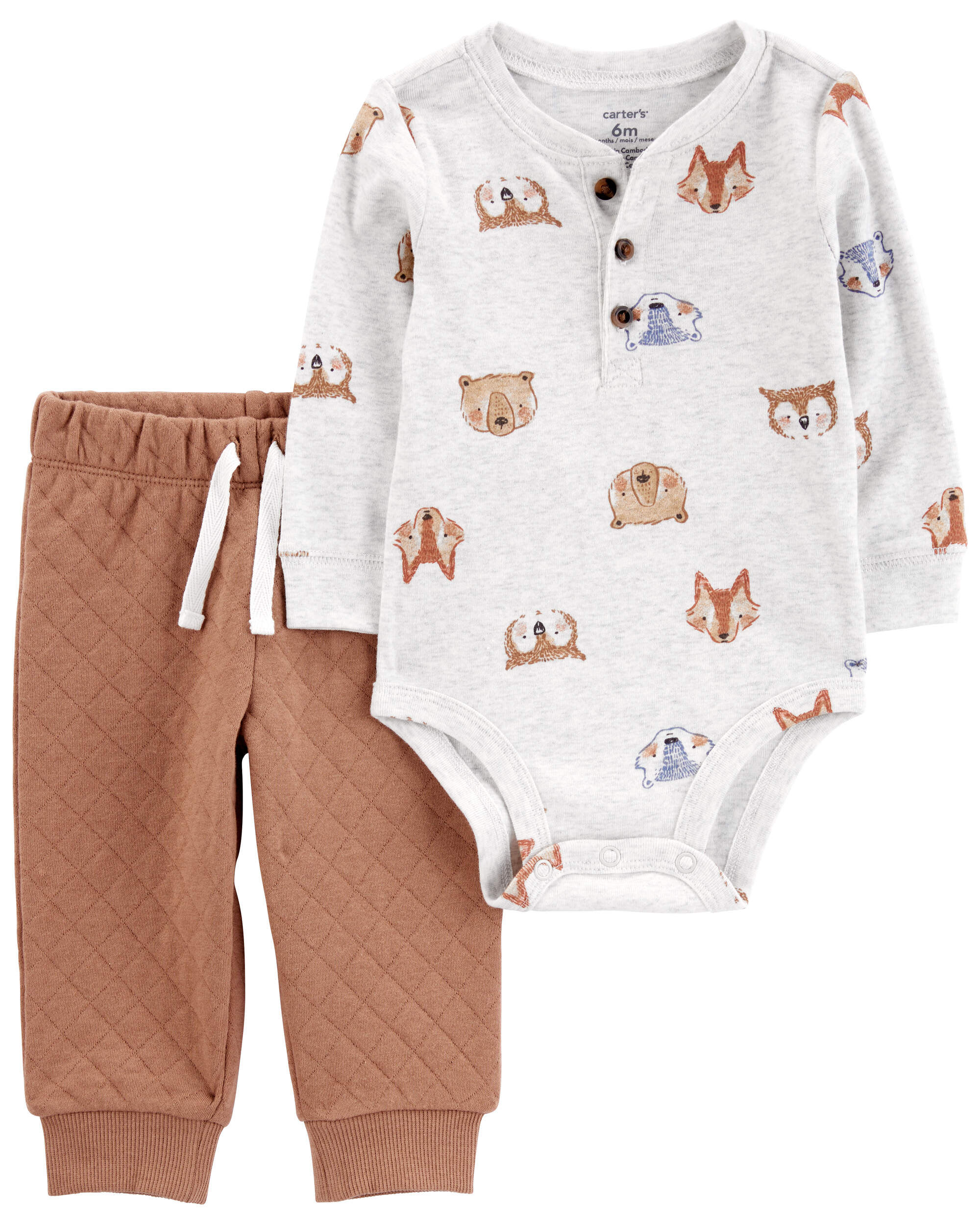 Baby 2-Piece Animal Print Bodysuit Pant Set