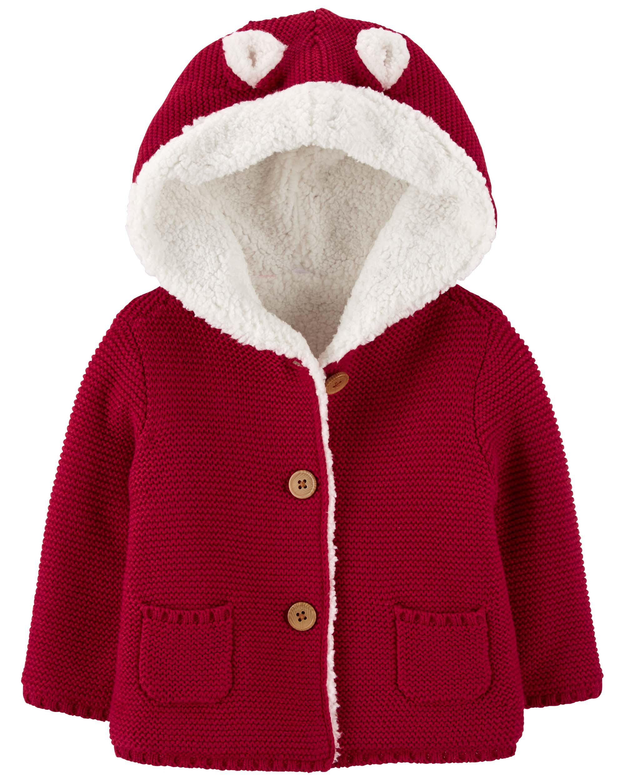 2 Cold Weather Cozy Sweaters | Gymboree Fleece Reindeer | Carters Pink  Sherpa