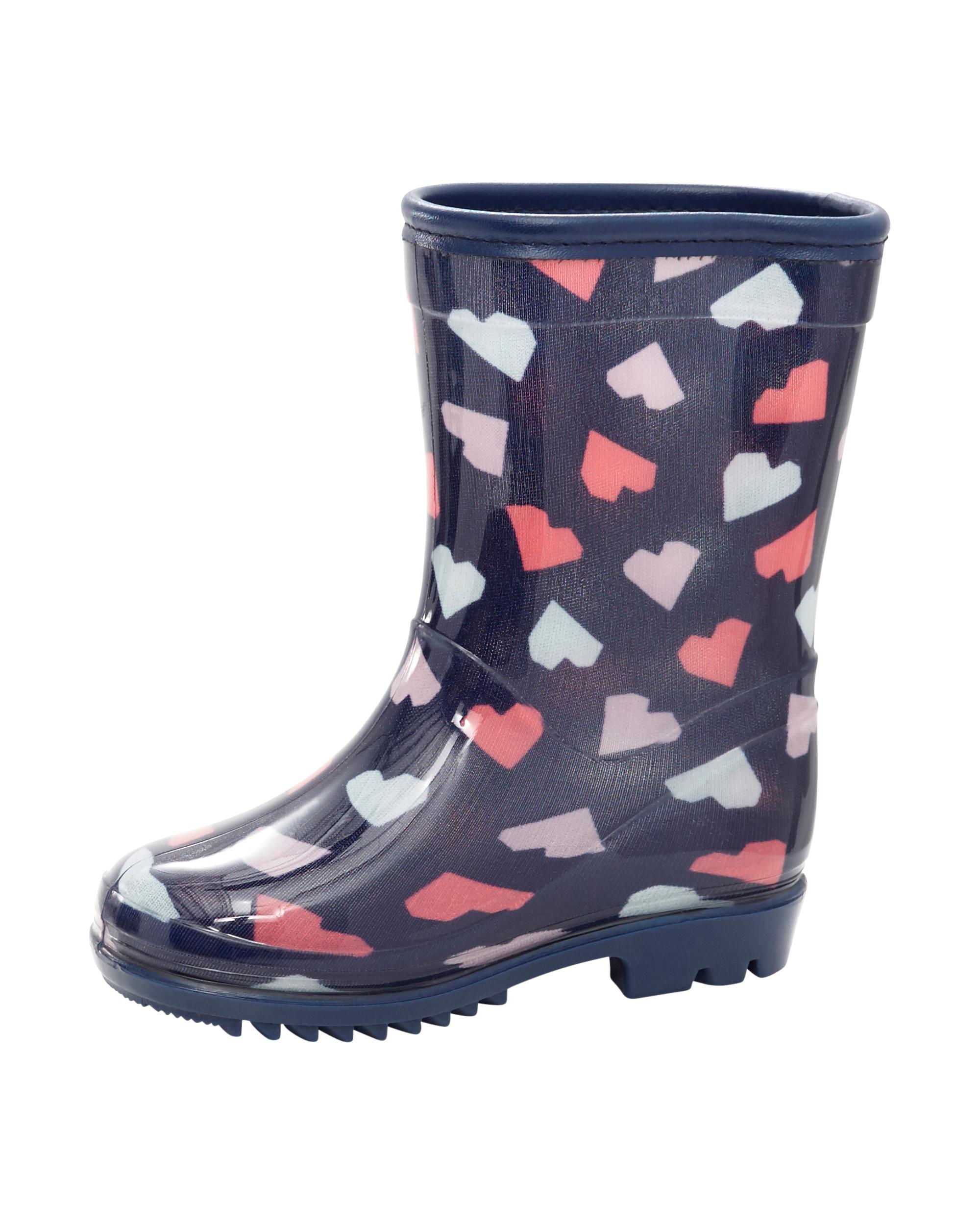 Toddler Heart Print Rain Boots