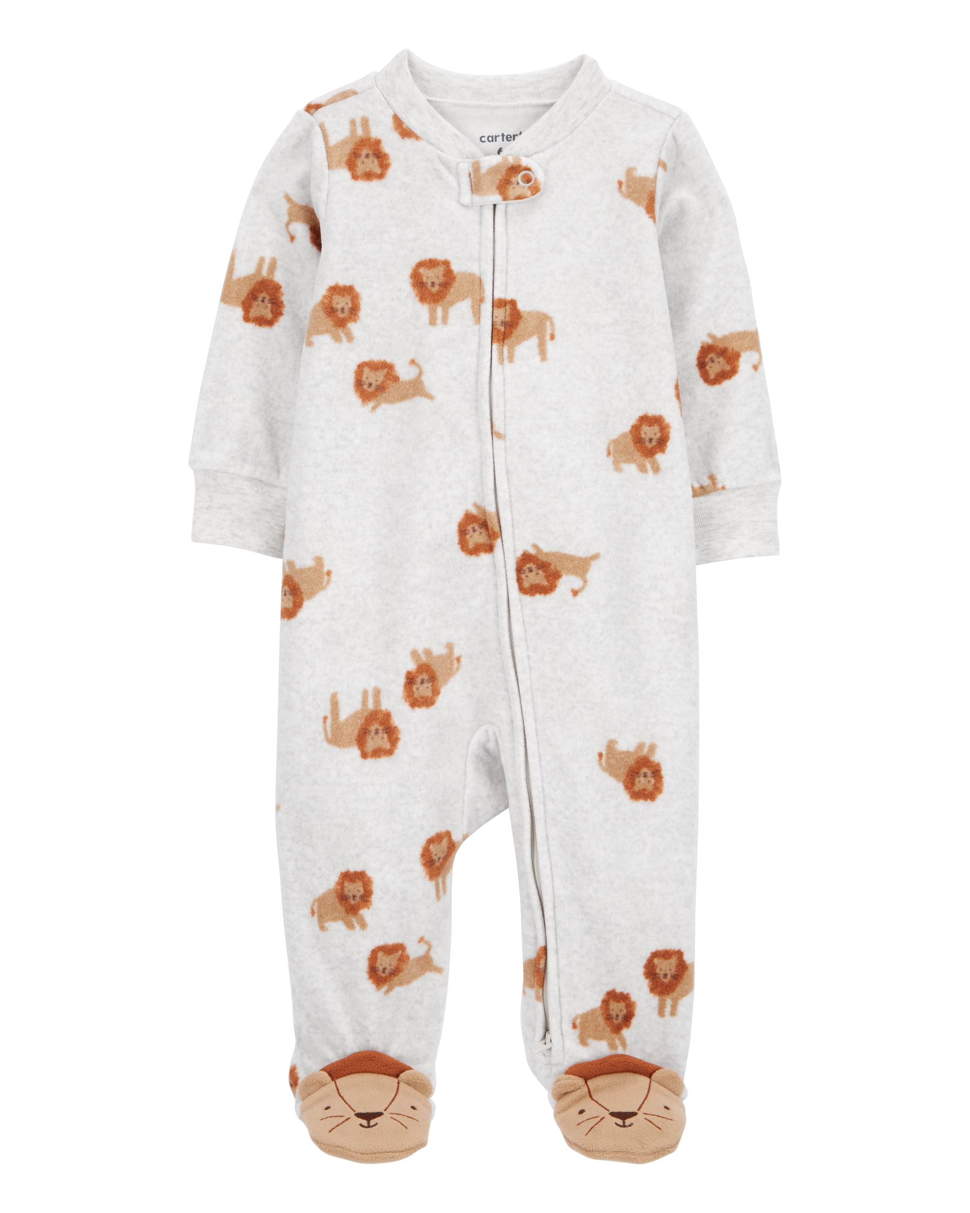 Baby Lion Fleece Zip-Up Footie Sleeper Pyjamas