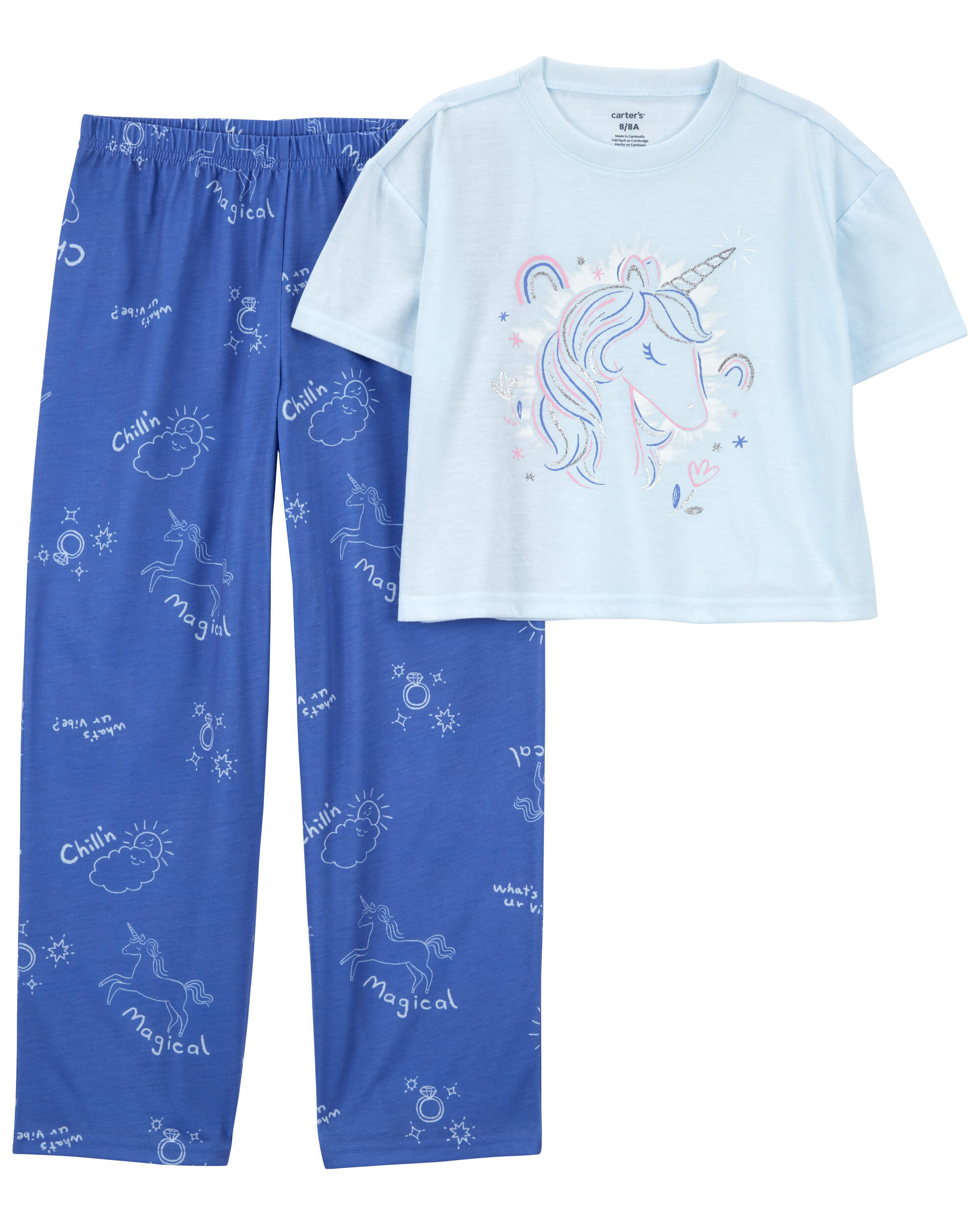 Kid 2-Piece Unicorn Loose Fit Pyjamas