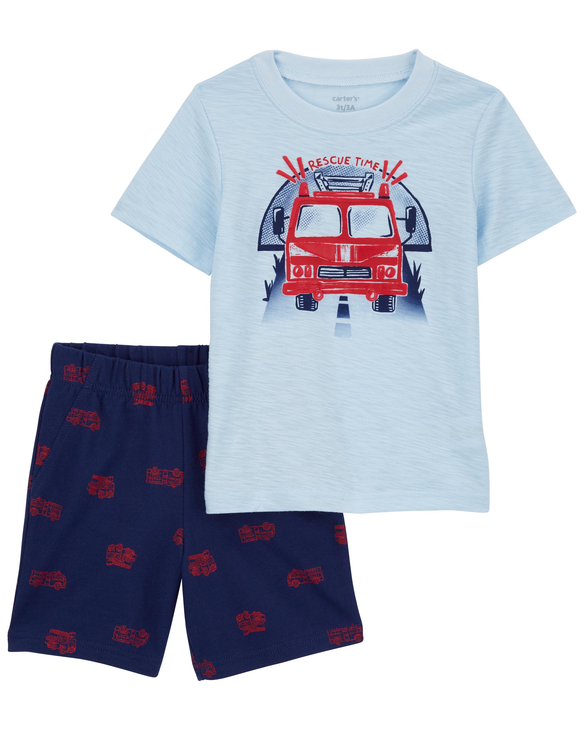 2-Piece Firetruck Tee & Short Set