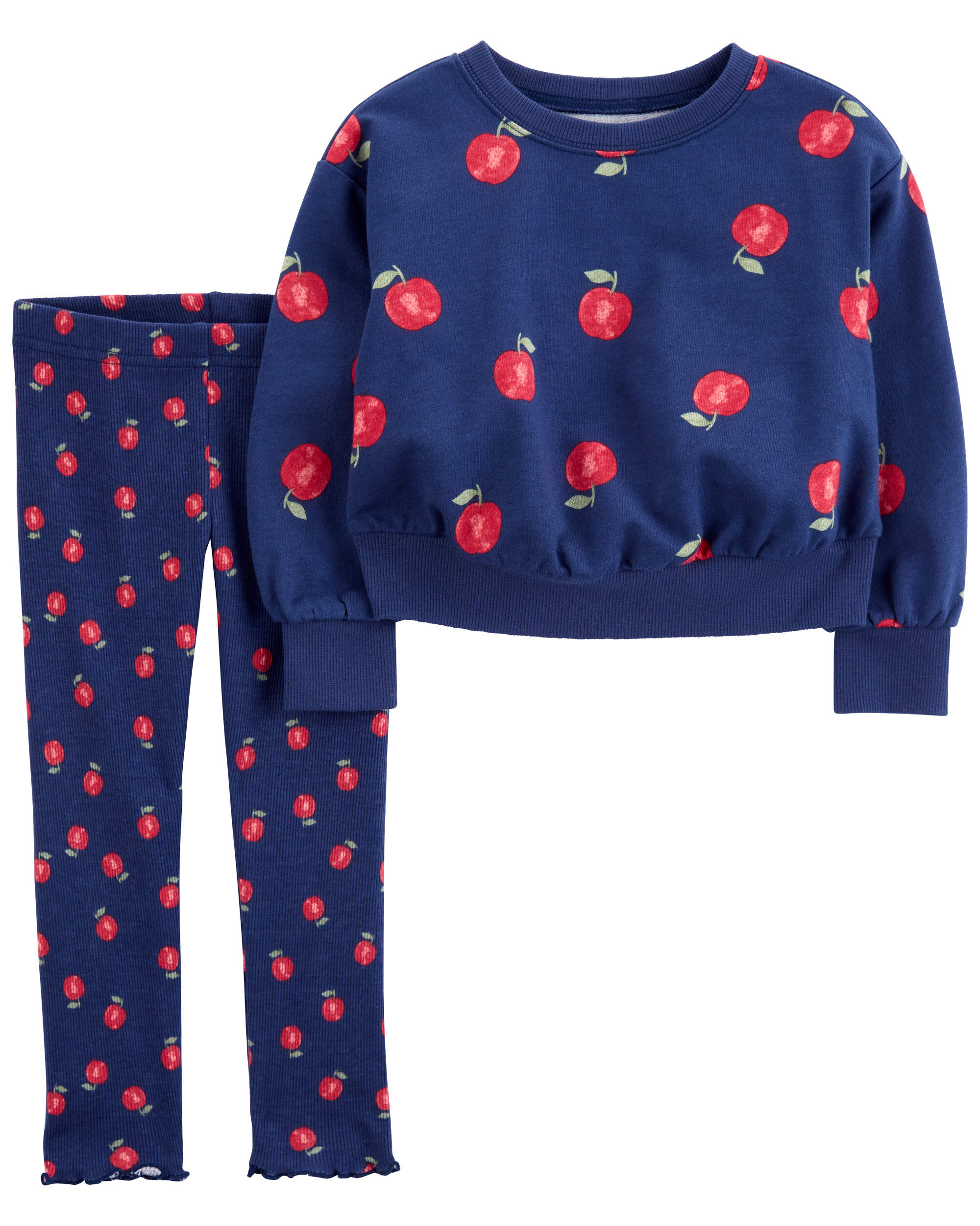 Toddler 2-Piece Apple Sweatshirt & Pant Set