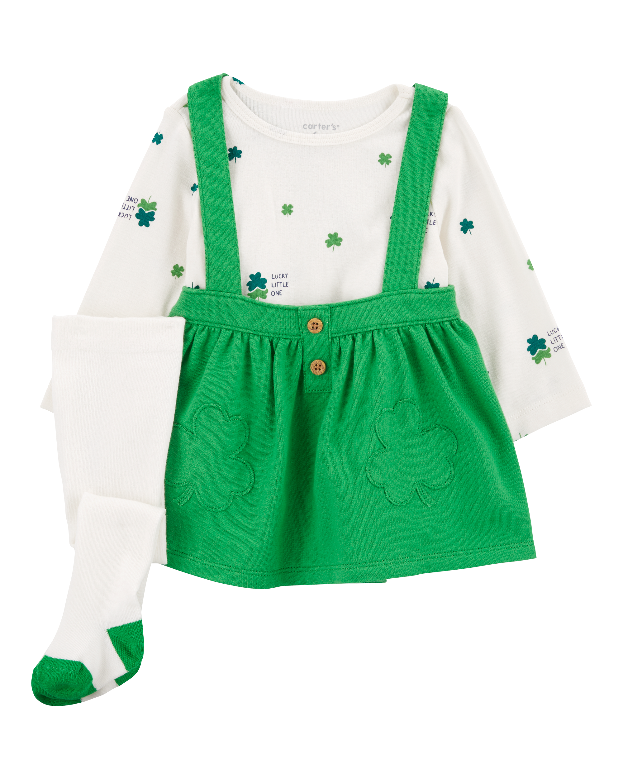 Baby 3-Piece St. Patrick's Day Print Jumper & Tights Set