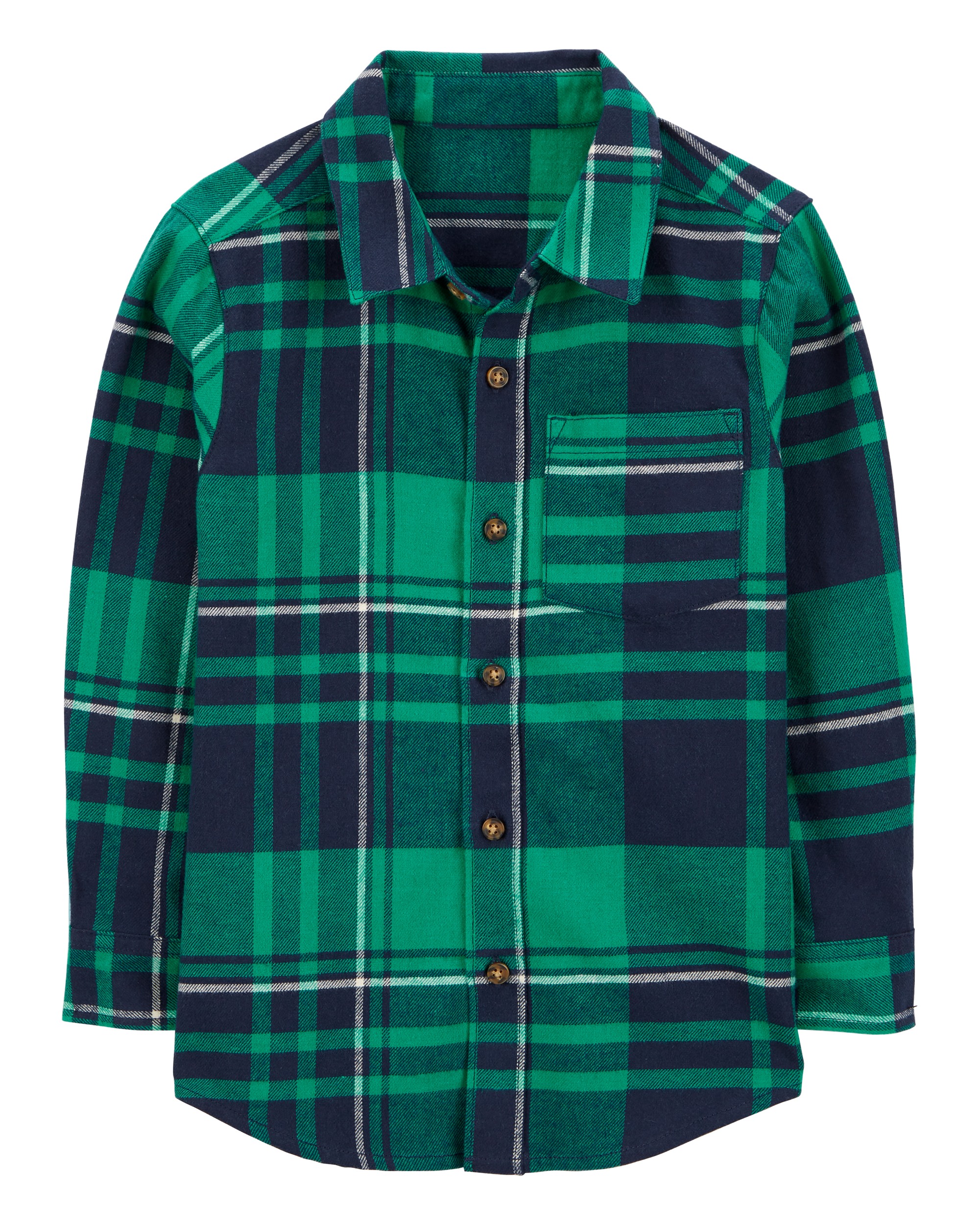 Kid Plaid Flannel Button-Down Shirt