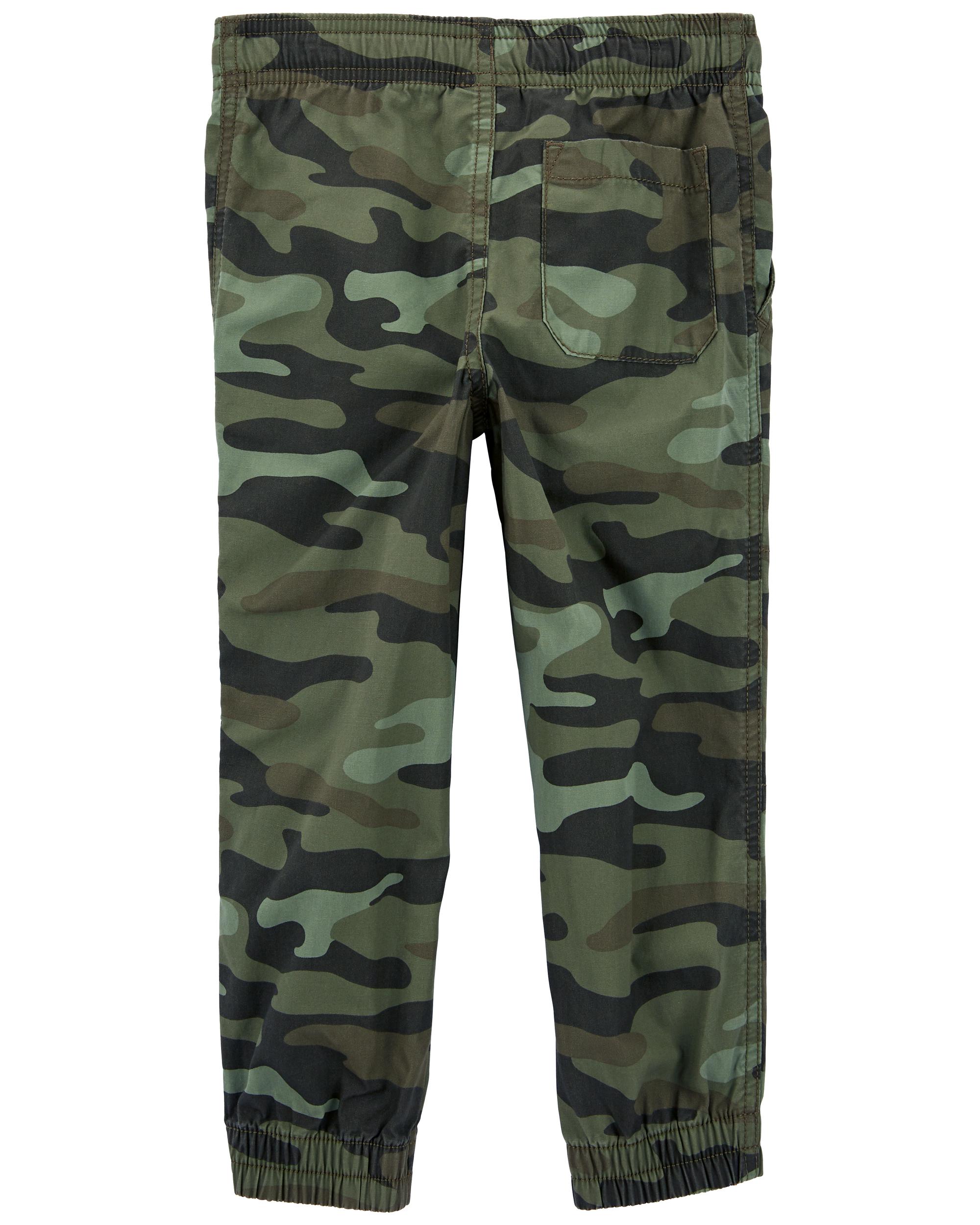 Camo pull cheap on pants