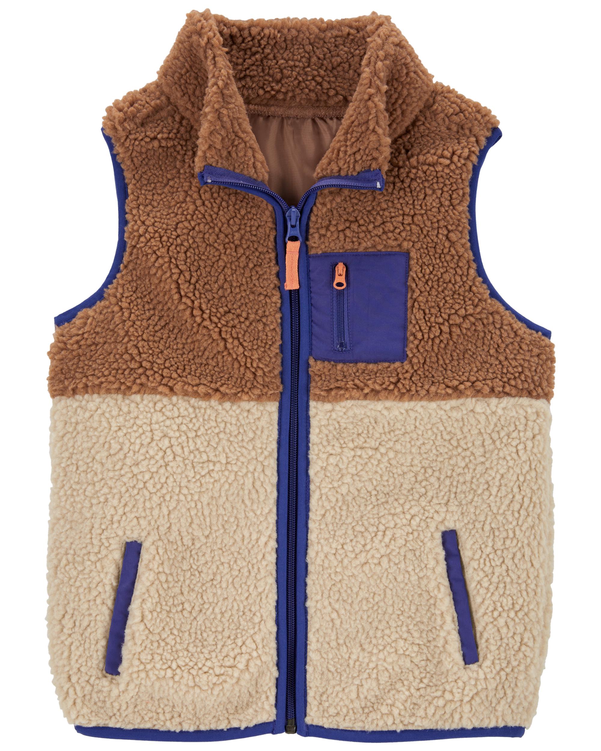 Zip-Up Sherpa Vest