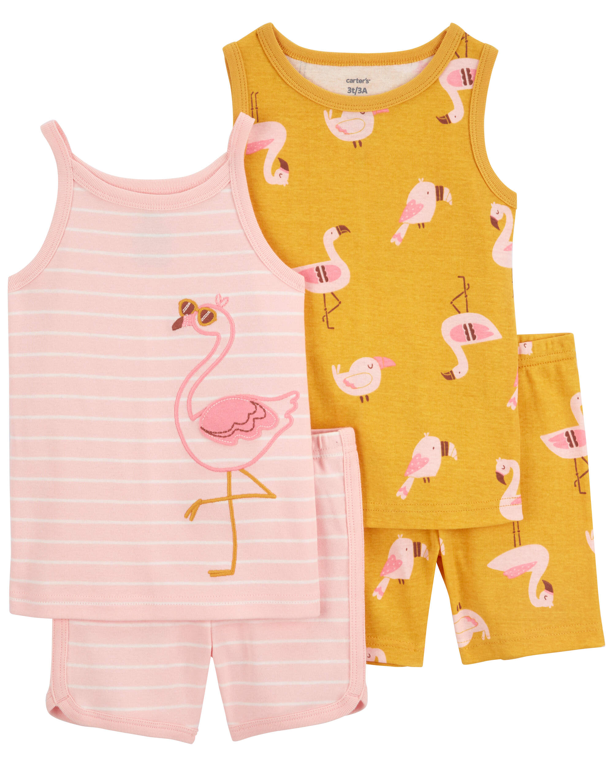 Toddler 4-Piece Flamingo-Print Pyjamas Set