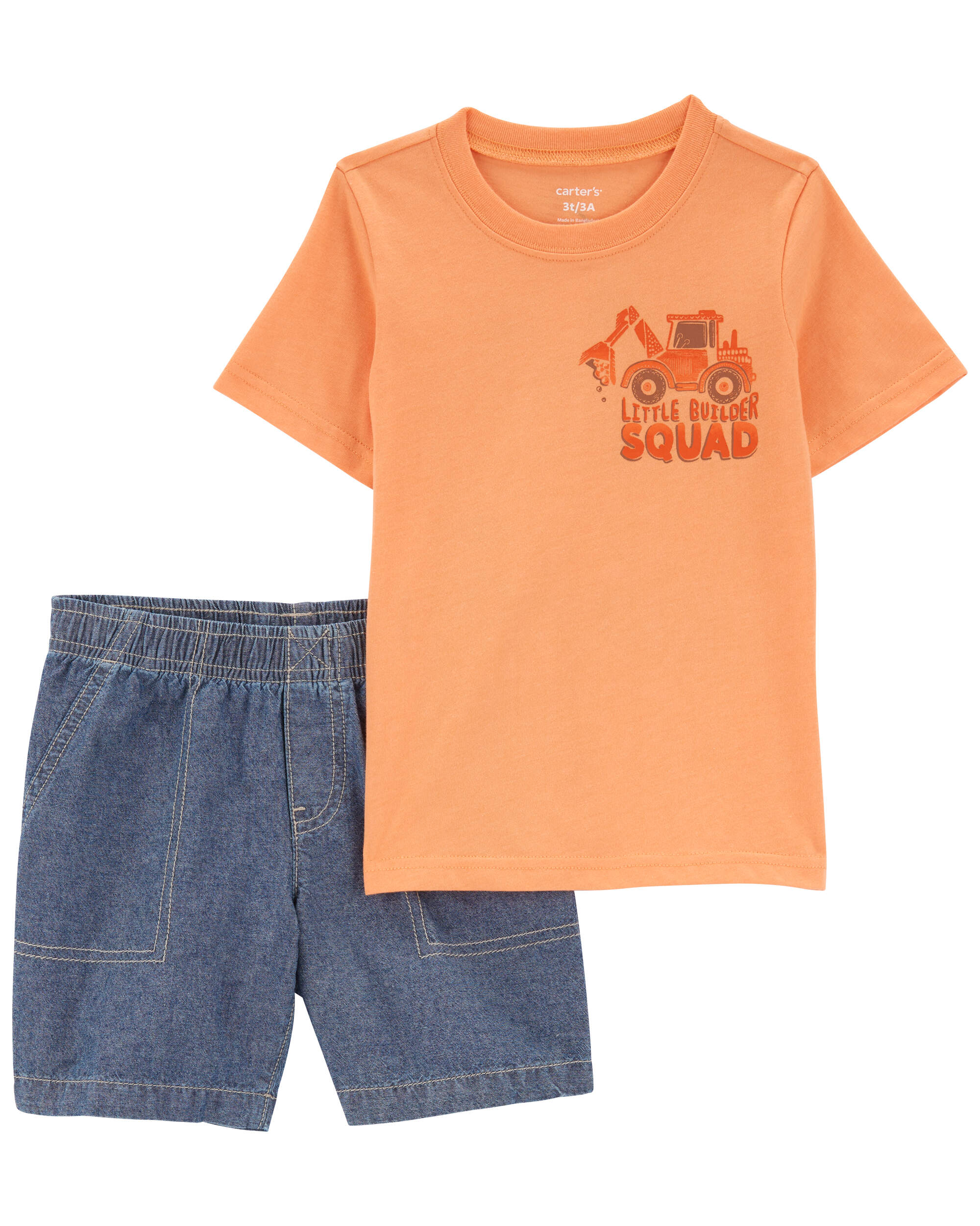 Baby 2-Piece Construction Tee & Denim Short Set