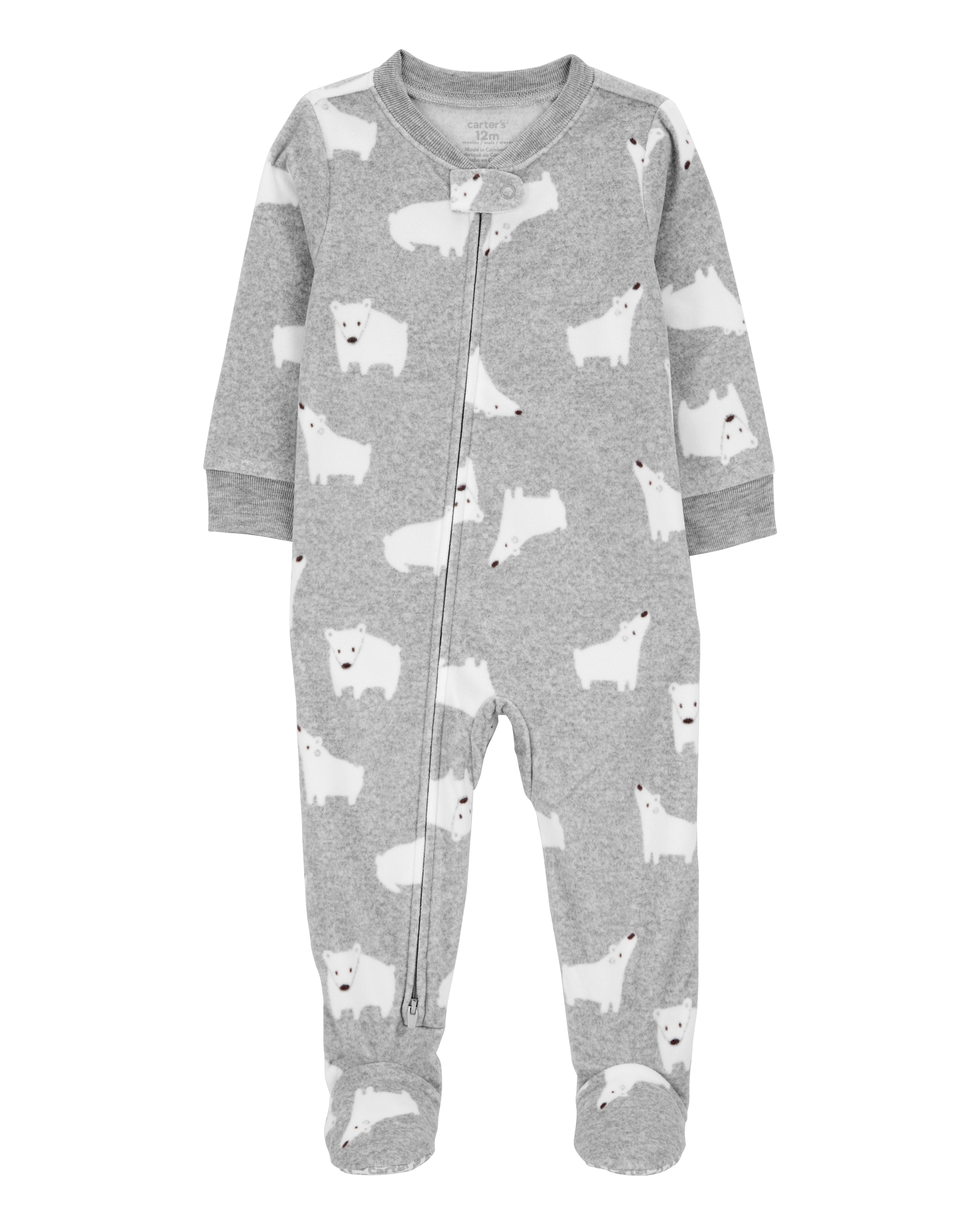 Toddler 1-Piece Polar Bear Fleece Footie Pyjamas