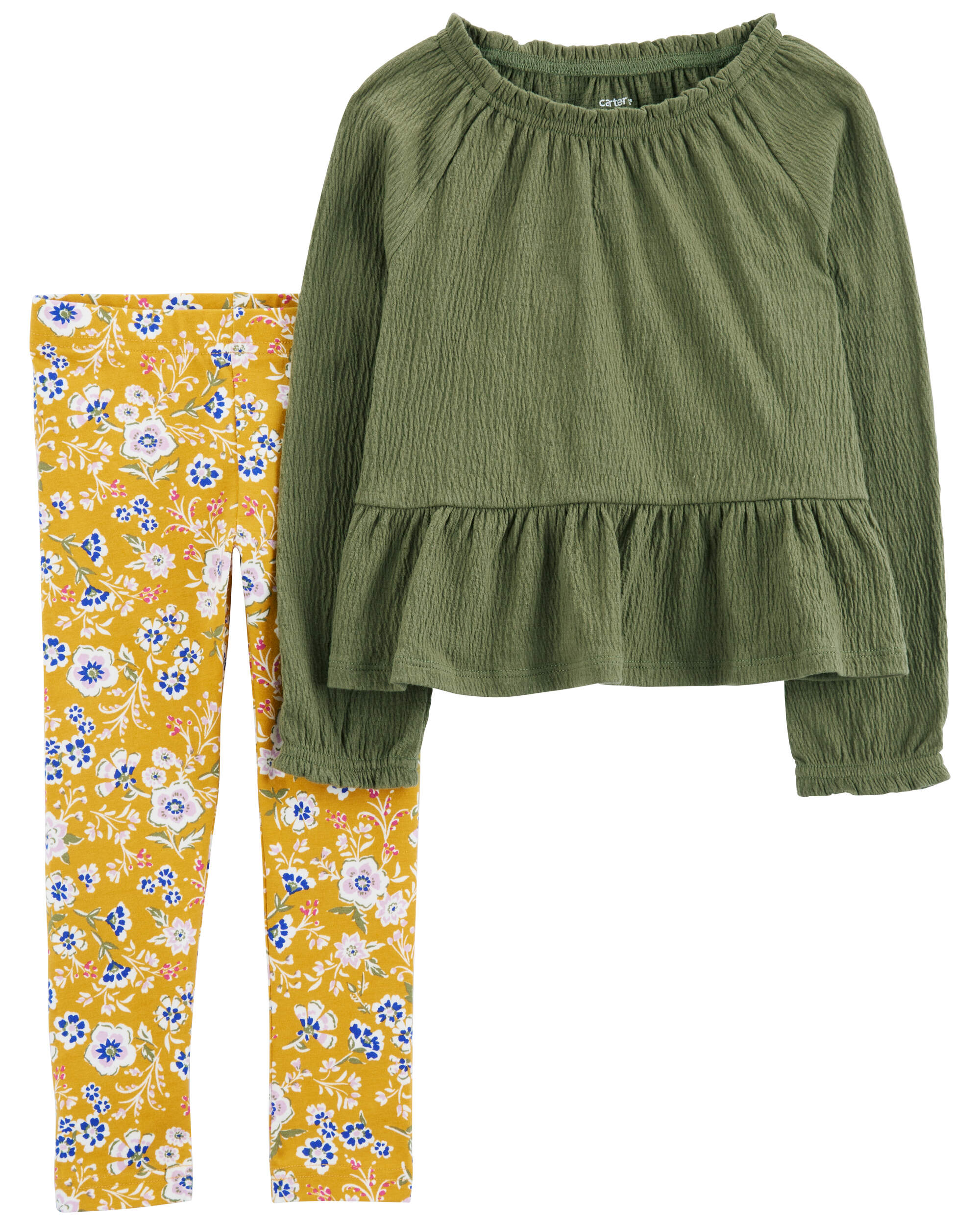 Toddler 2-Piece Woven Top and Floral Legging Set