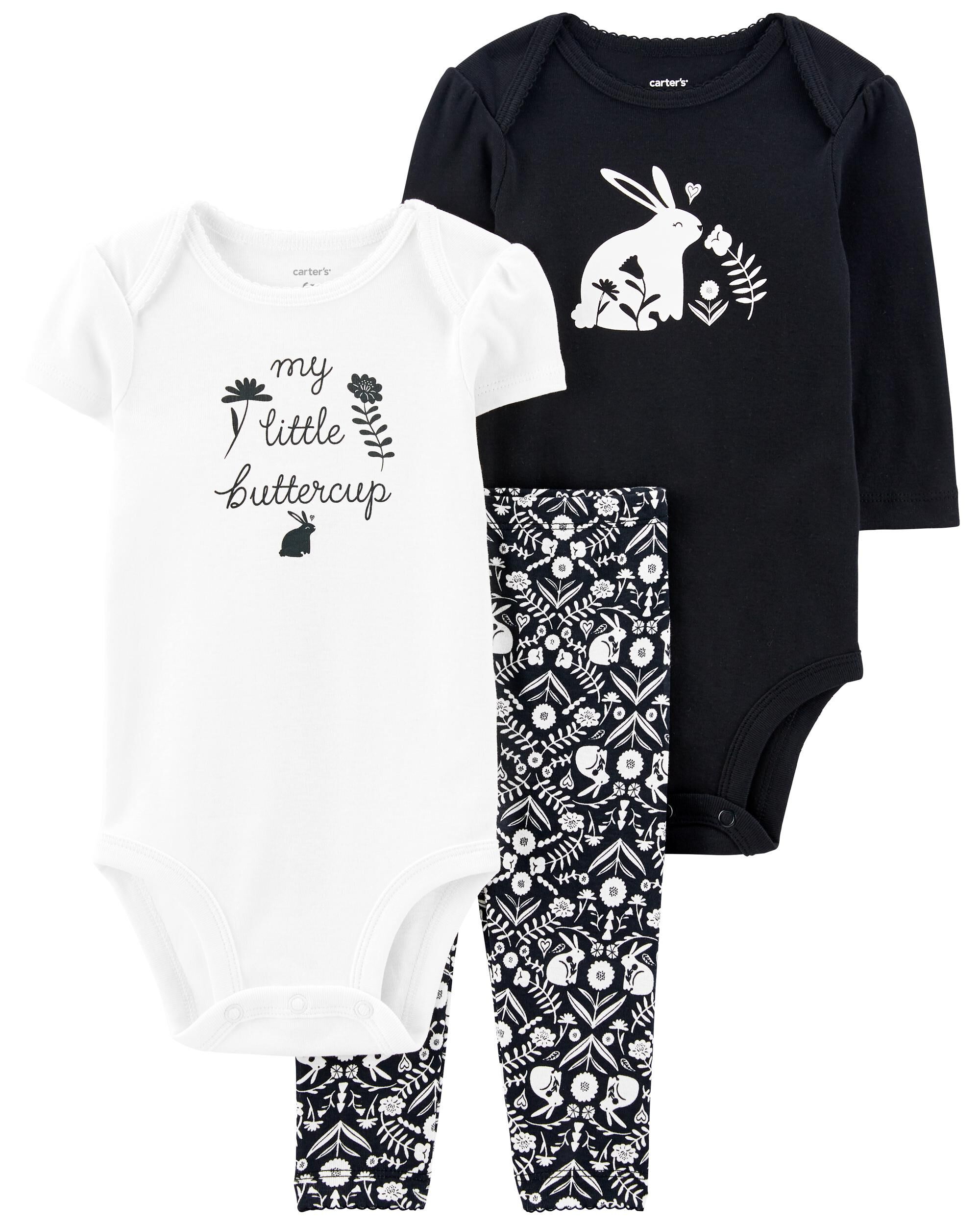 Baby 3-Piece Bunny Print Pant Set