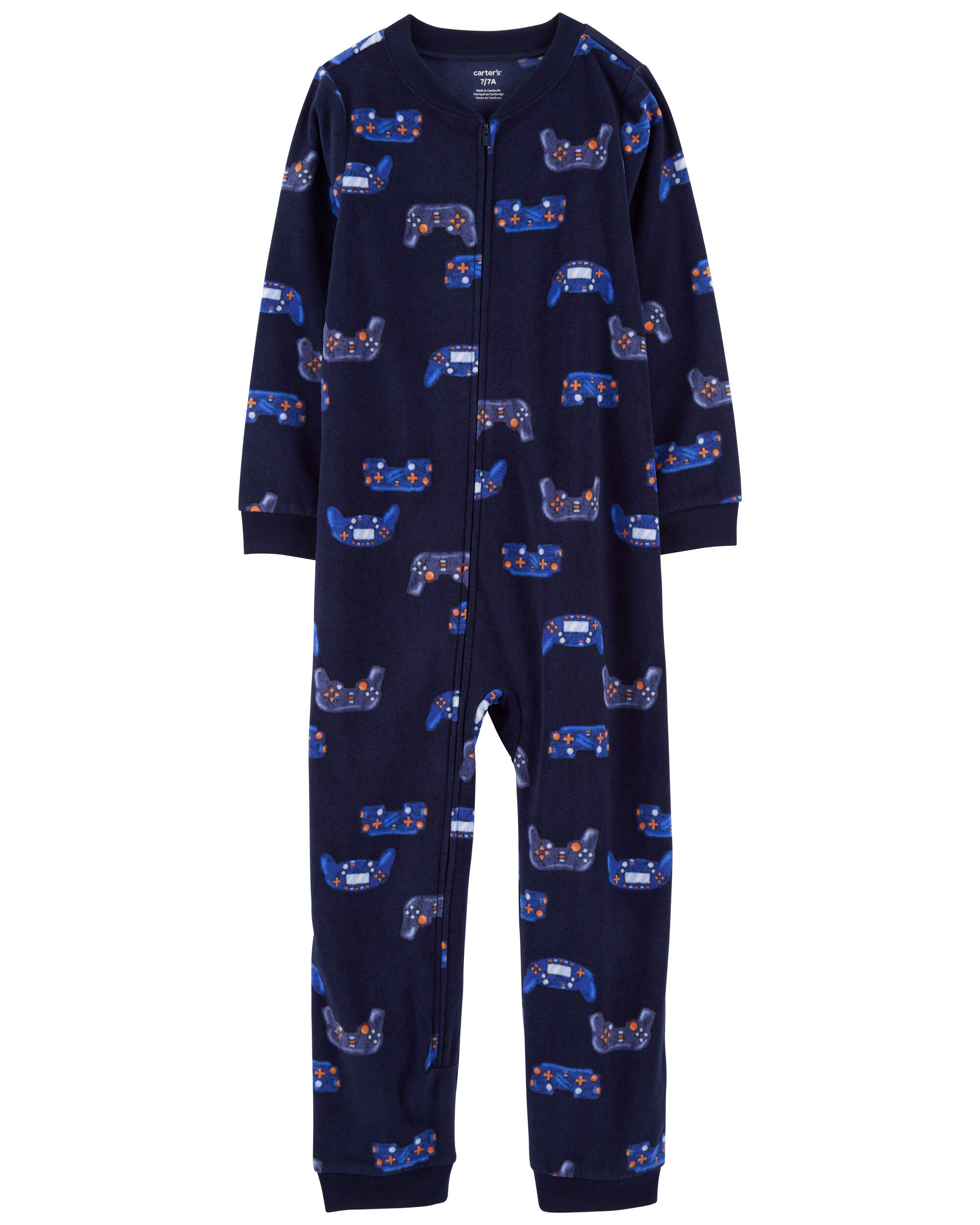 Kid 1-Piece Video Games Fleece Footless Pyjamas