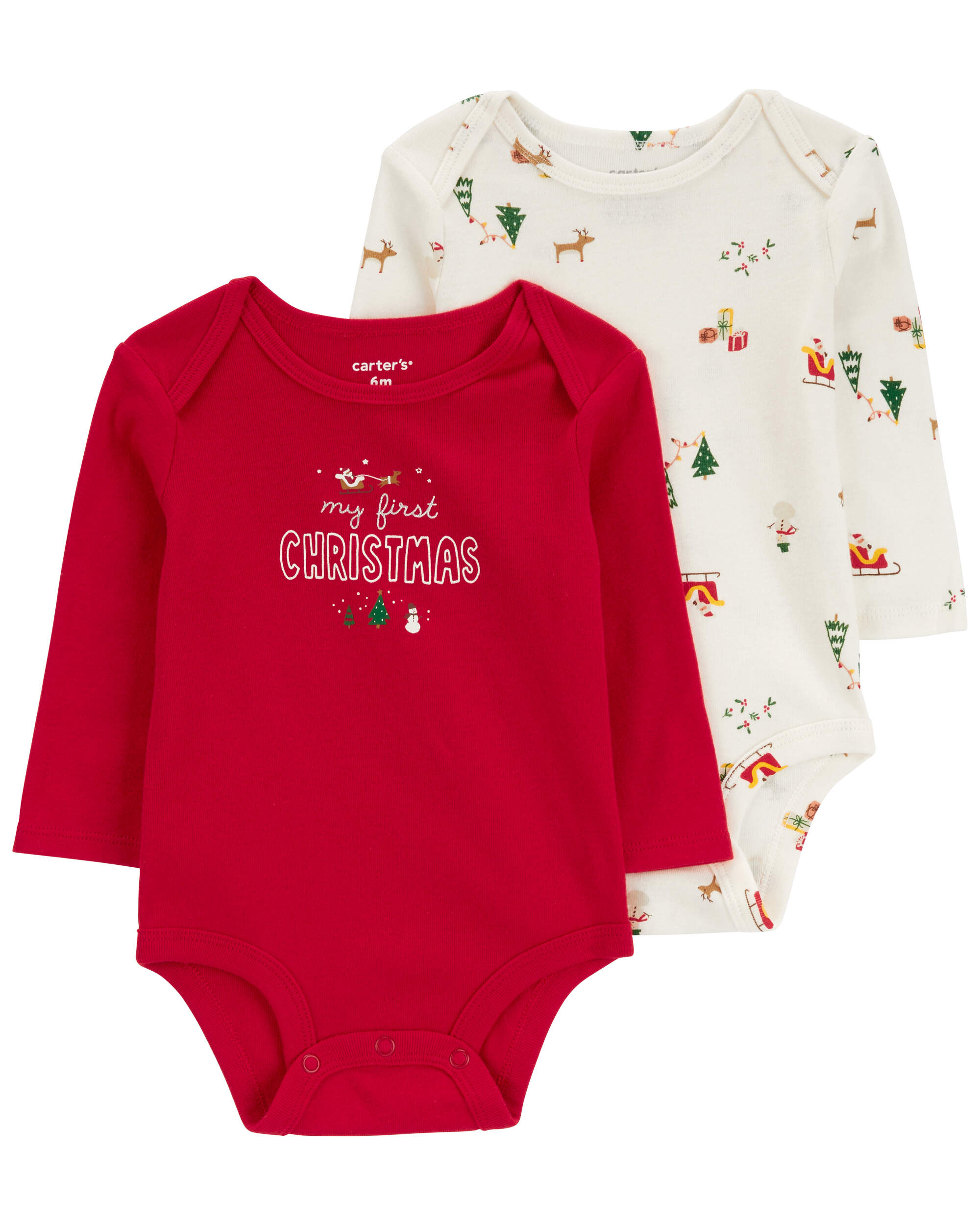 Baby 2-Pack My First Christmas Long-Sleeve Bodysuits