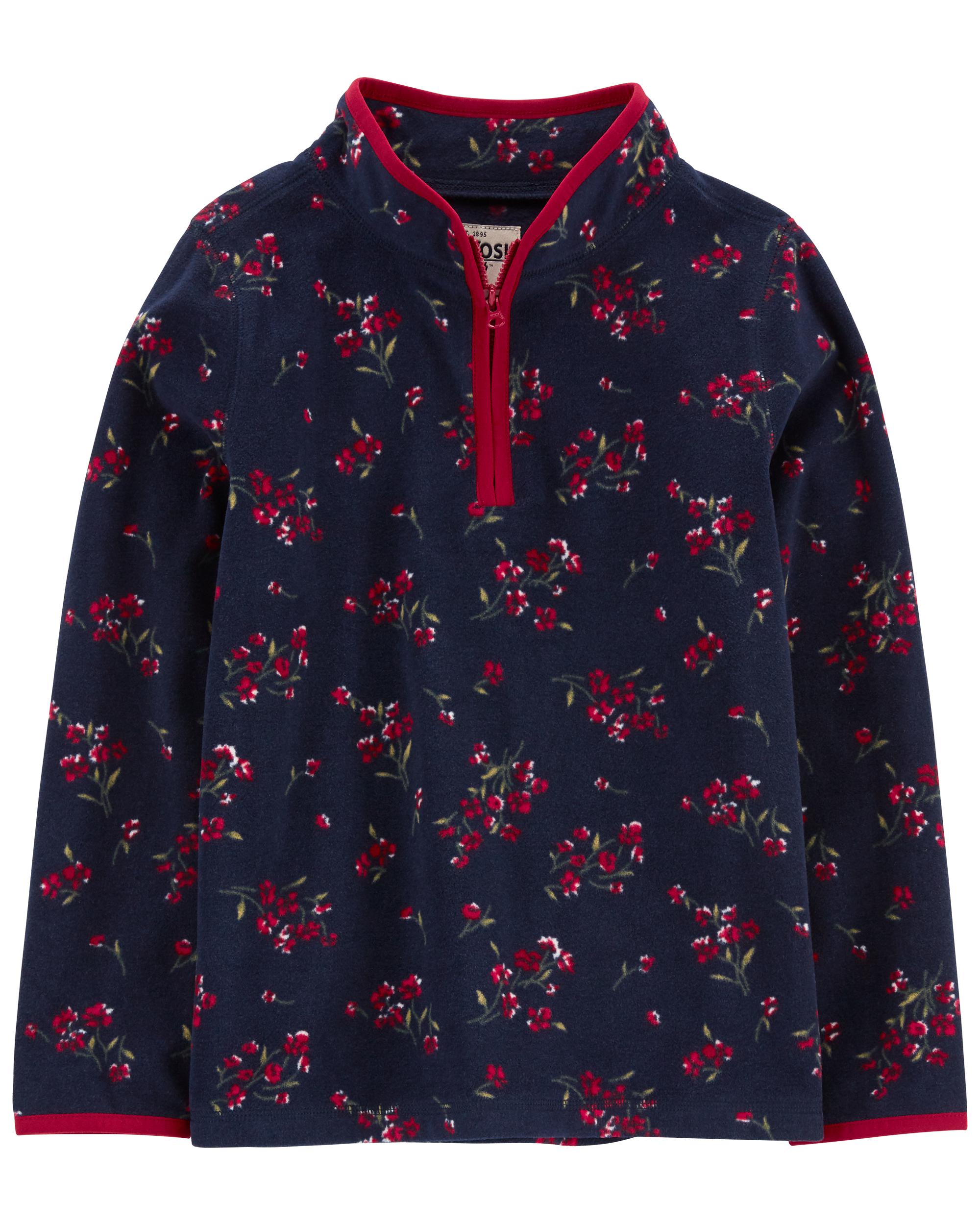 Teddy Fleece Zip-Up in Fresh-Cut Floral Navy