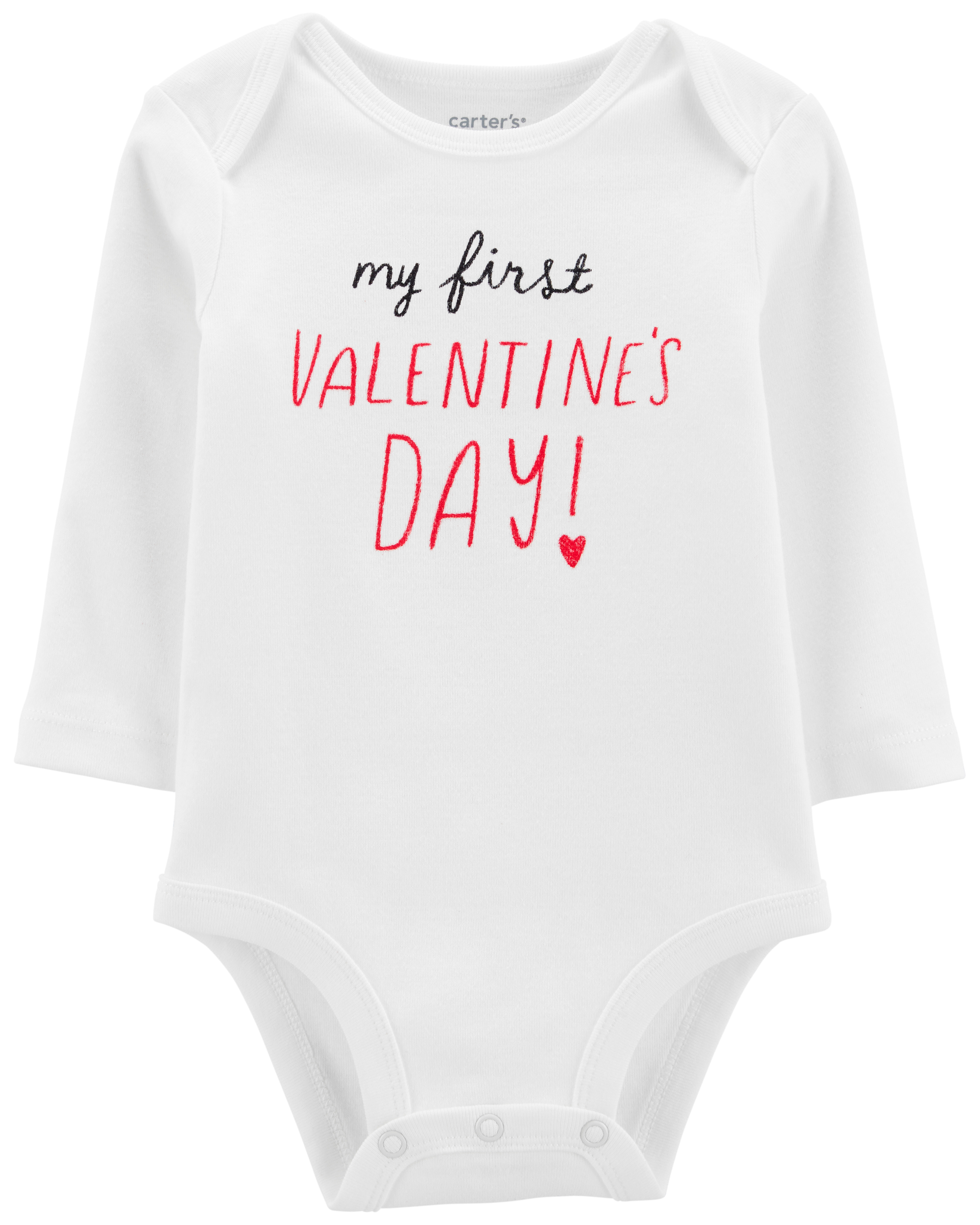 White My First Valentine s Day Bodysuit Carter s Oshkosh Canada